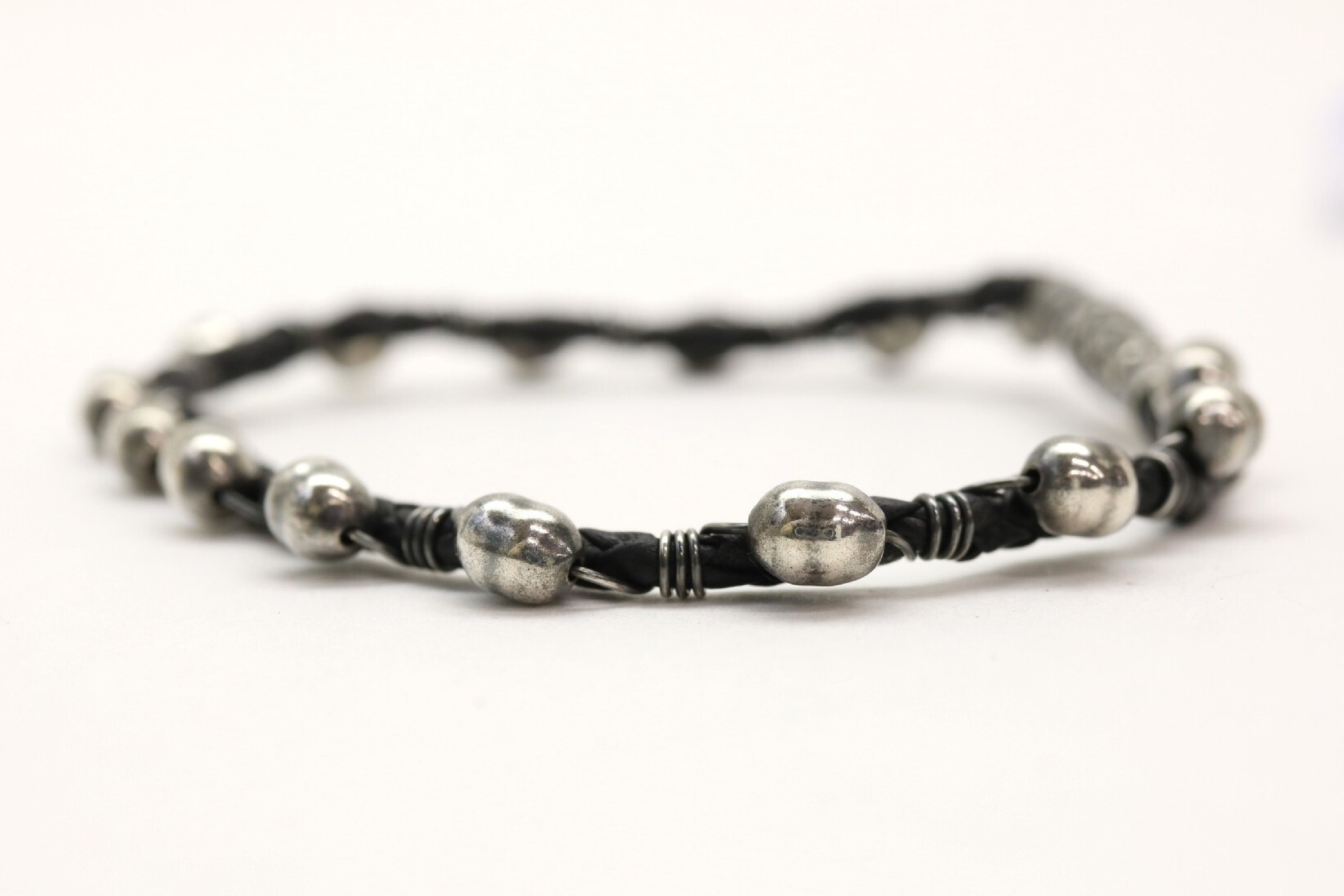 Intrecciato Leather SV925 Bracelet/Bangle — view 4