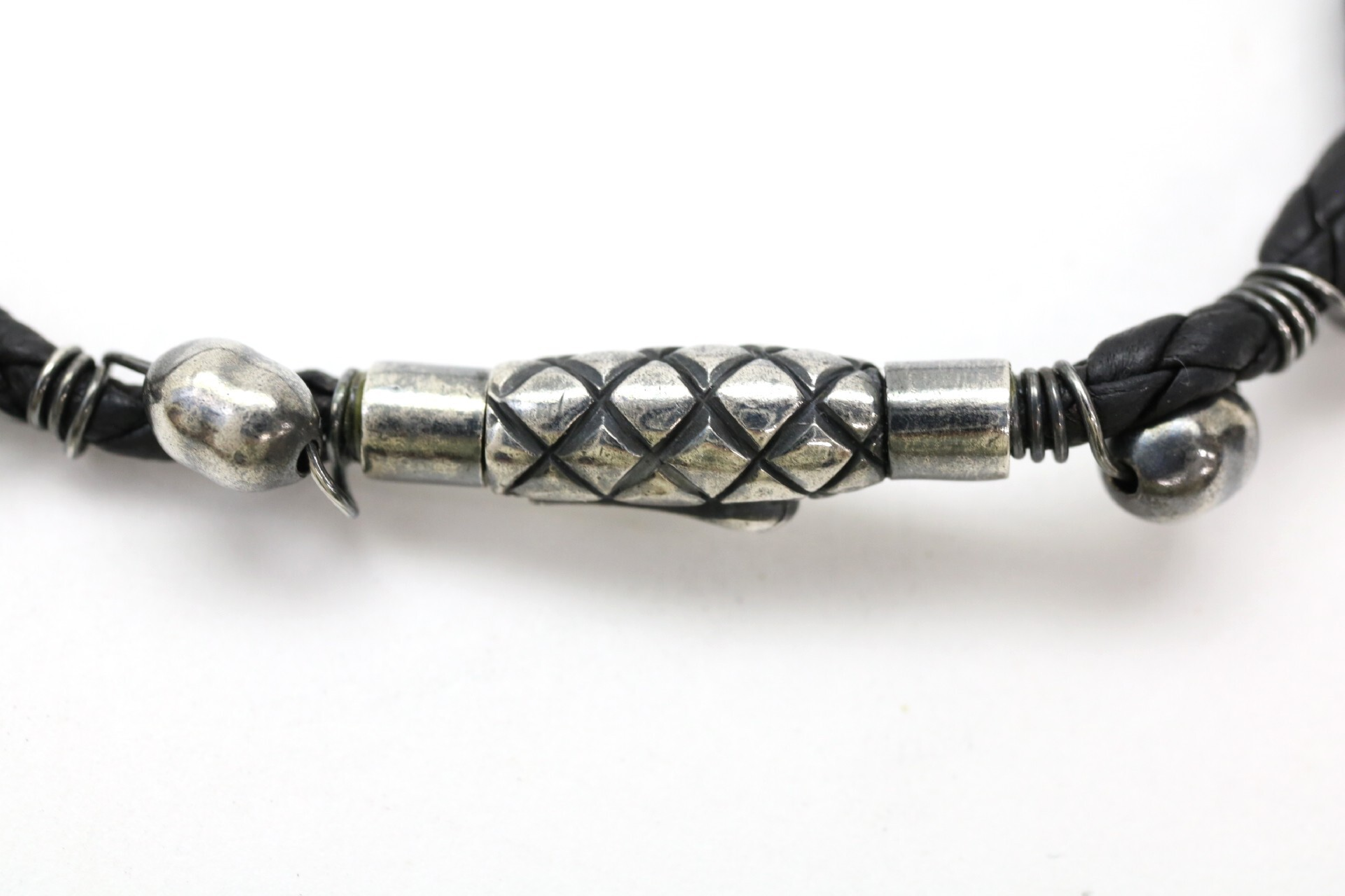 Intrecciato Leather SV925 Bracelet/Bangle — view 5
