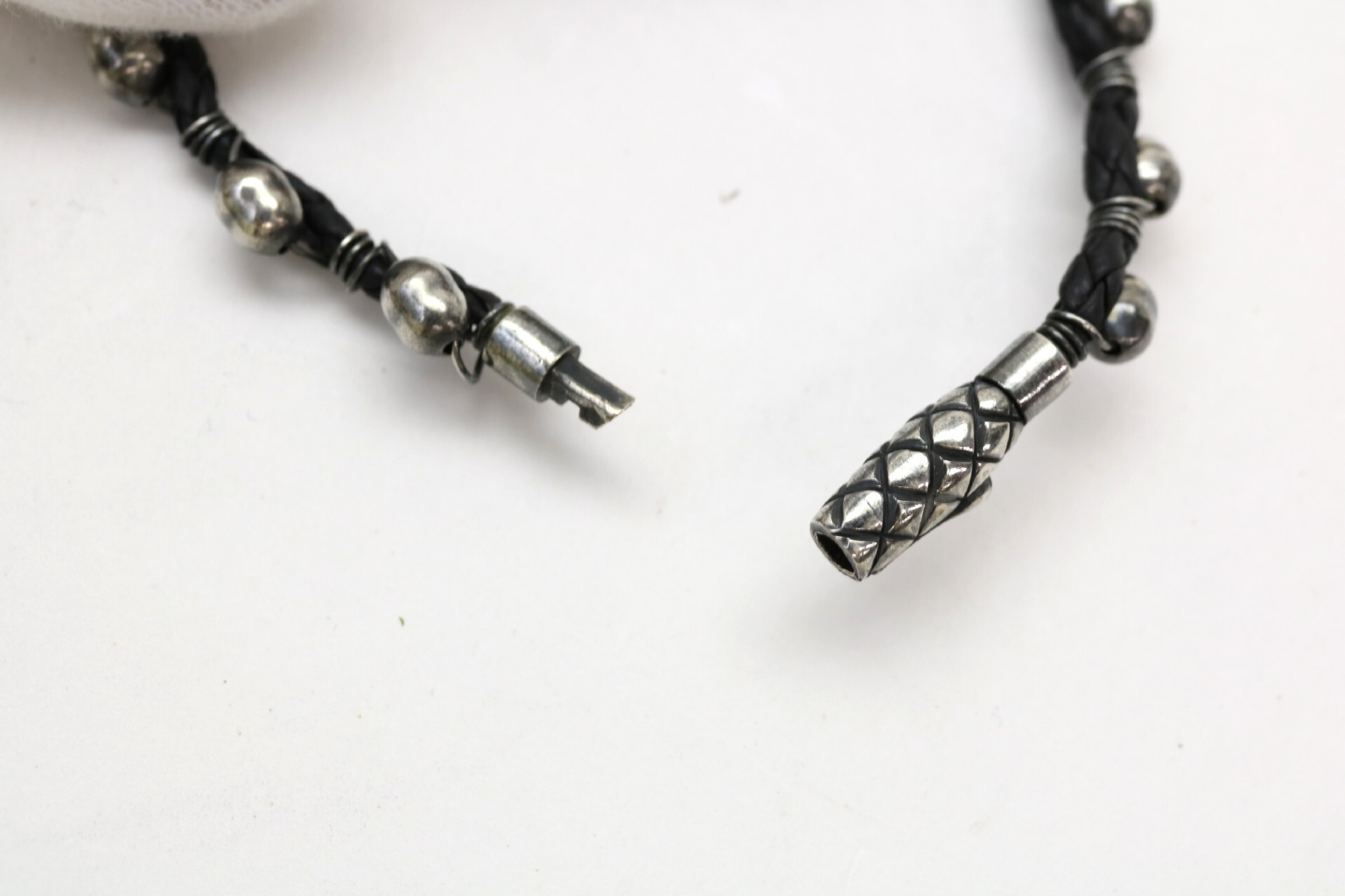 Intrecciato Leather SV925 Bracelet/Bangle — view 6