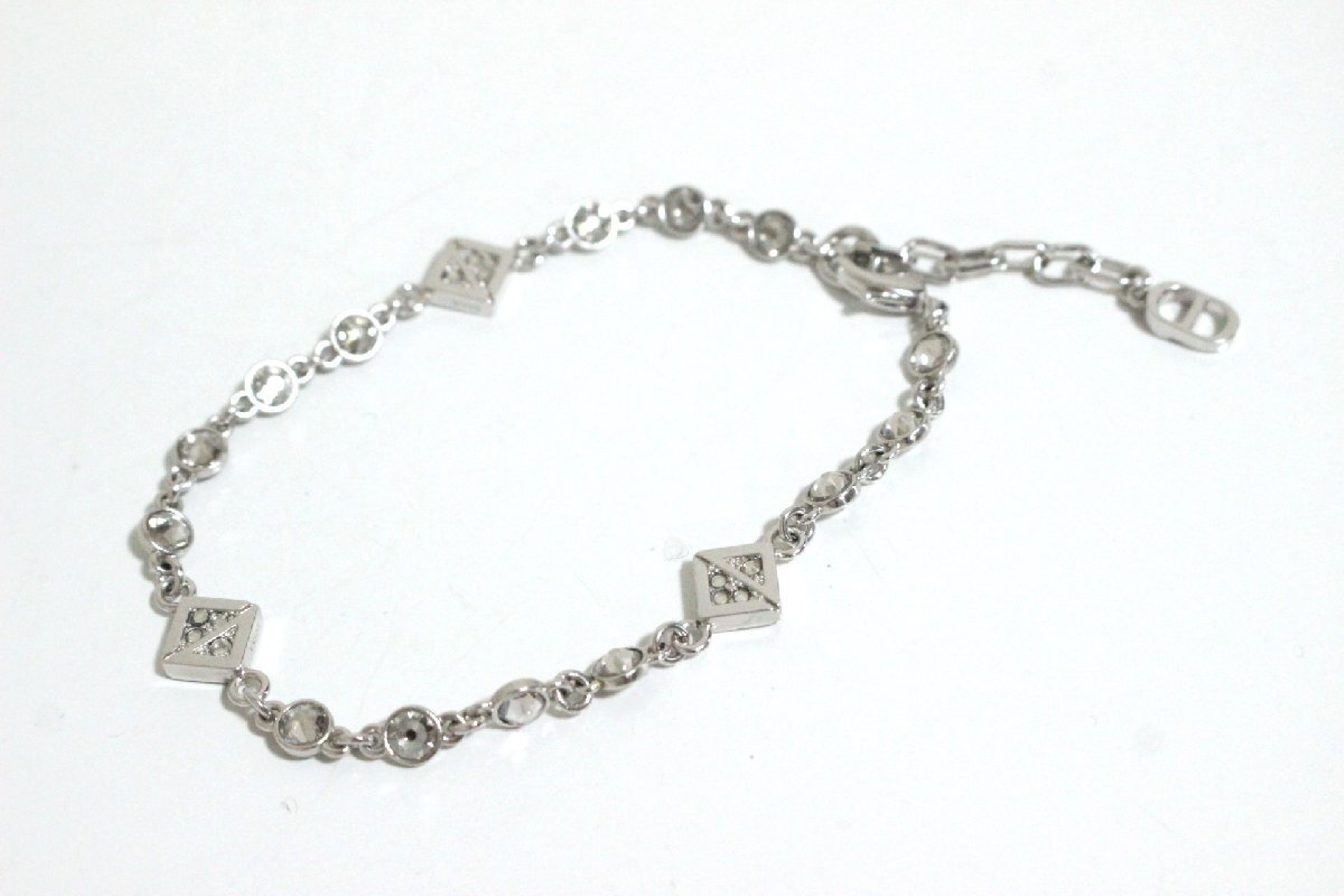 CD Logo Rhinestone Chain Bracelet for Men, 19.5cm to approximately 21cm (Bracelet/Bangle) — view 2