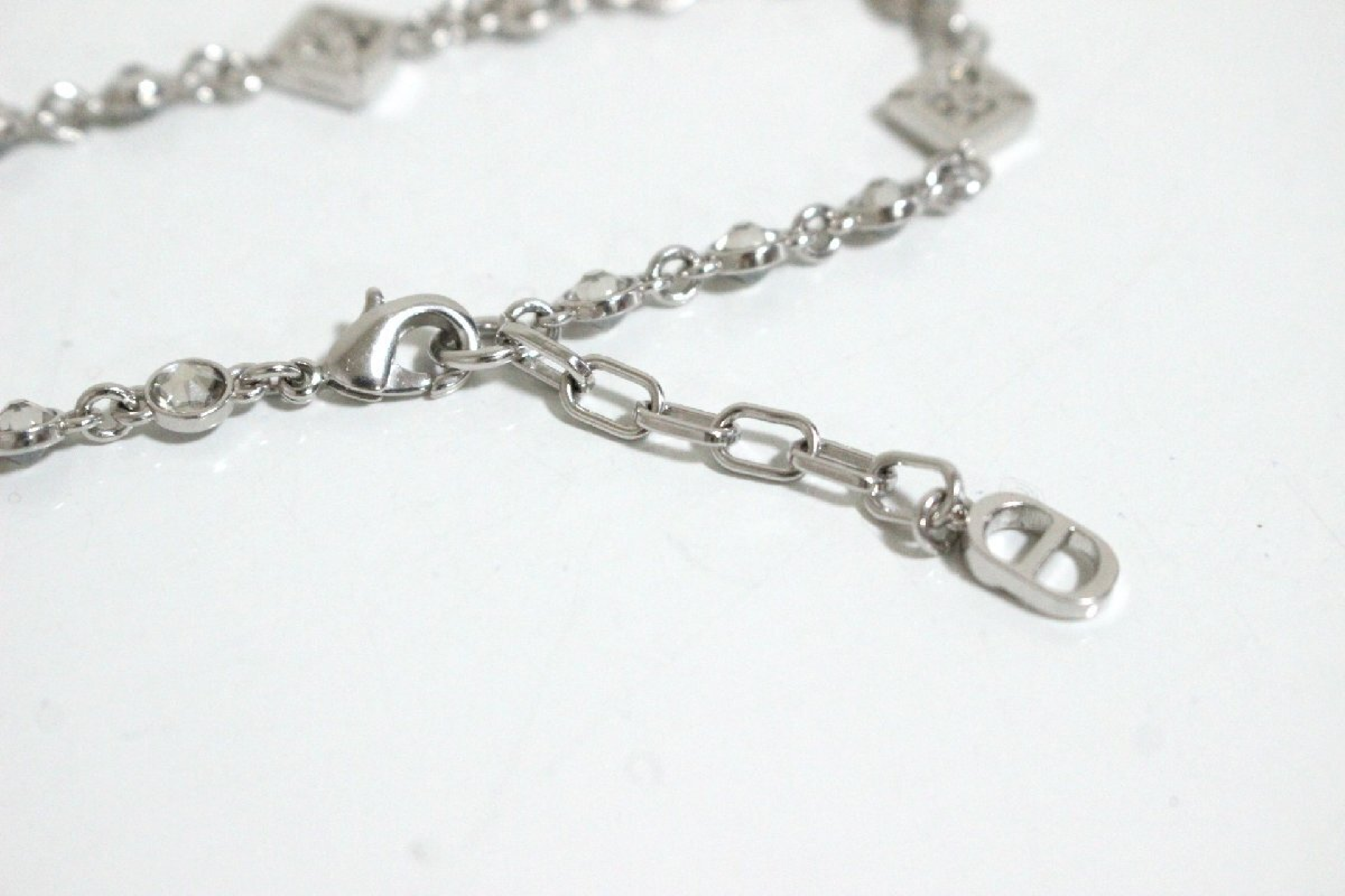CD Logo Rhinestone Chain Bracelet for Men, 19.5cm to approximately 21cm (Bracelet/Bangle) — view 4