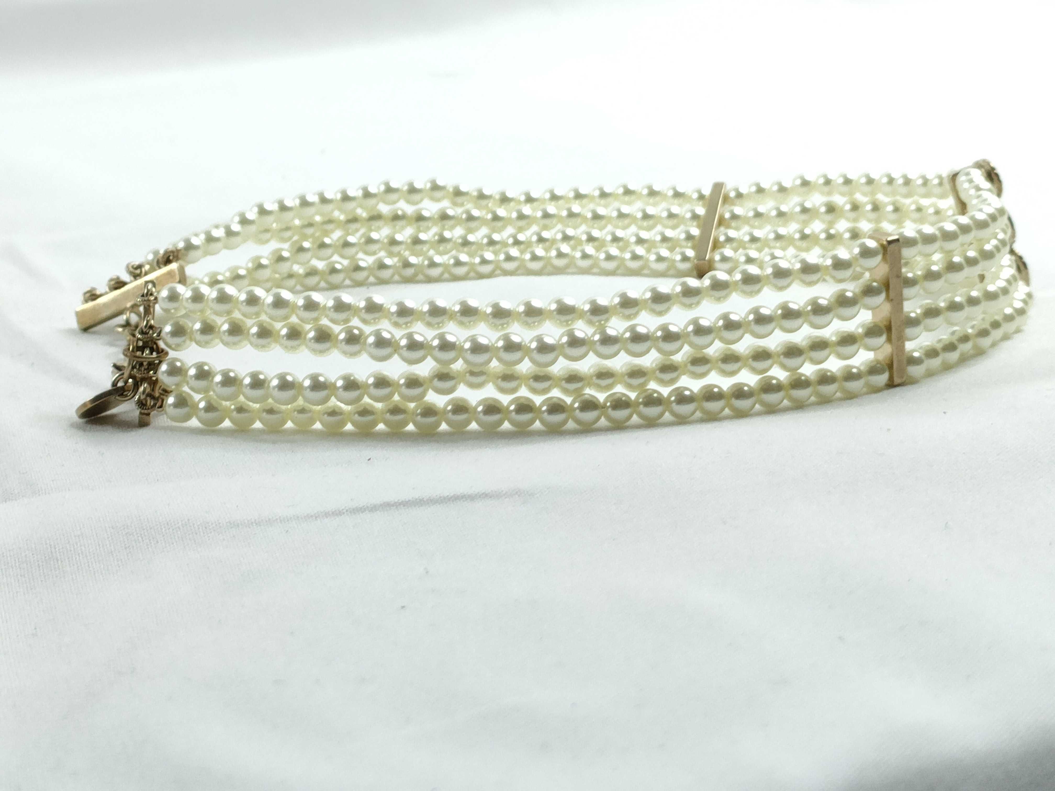 GP Resin Pearl 4-Strand Choker Necklace — view 4