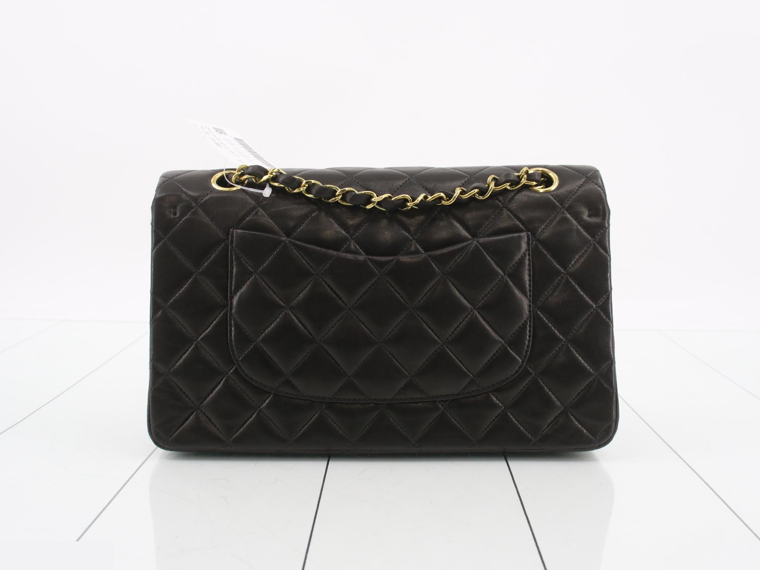 Matelassé 25 Double Chain Shoulder Bag, Double Flap, Lambskin, Black, Series 2, W25 — view 2