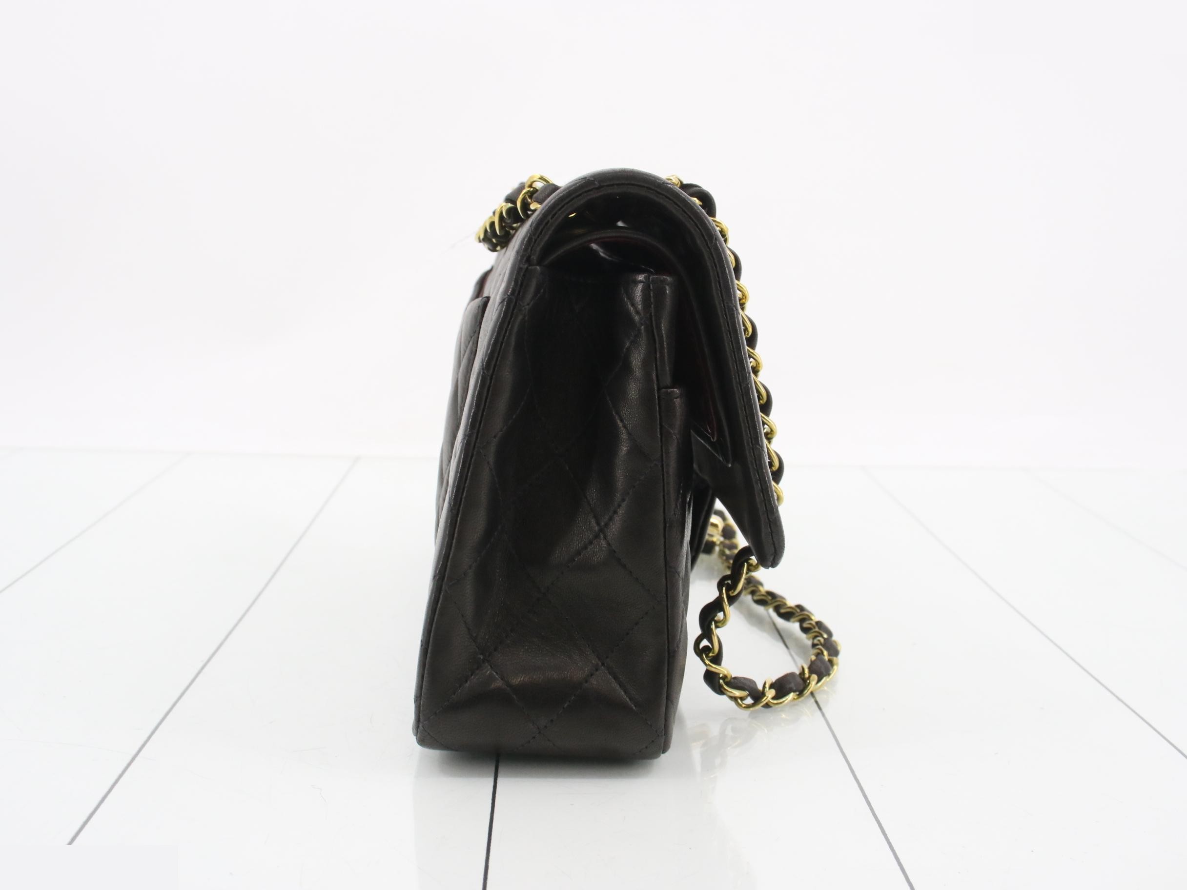 Matelassé 25 Double Chain Shoulder Bag, Double Flap, Lambskin, Black, Series 2, W25 — view 4