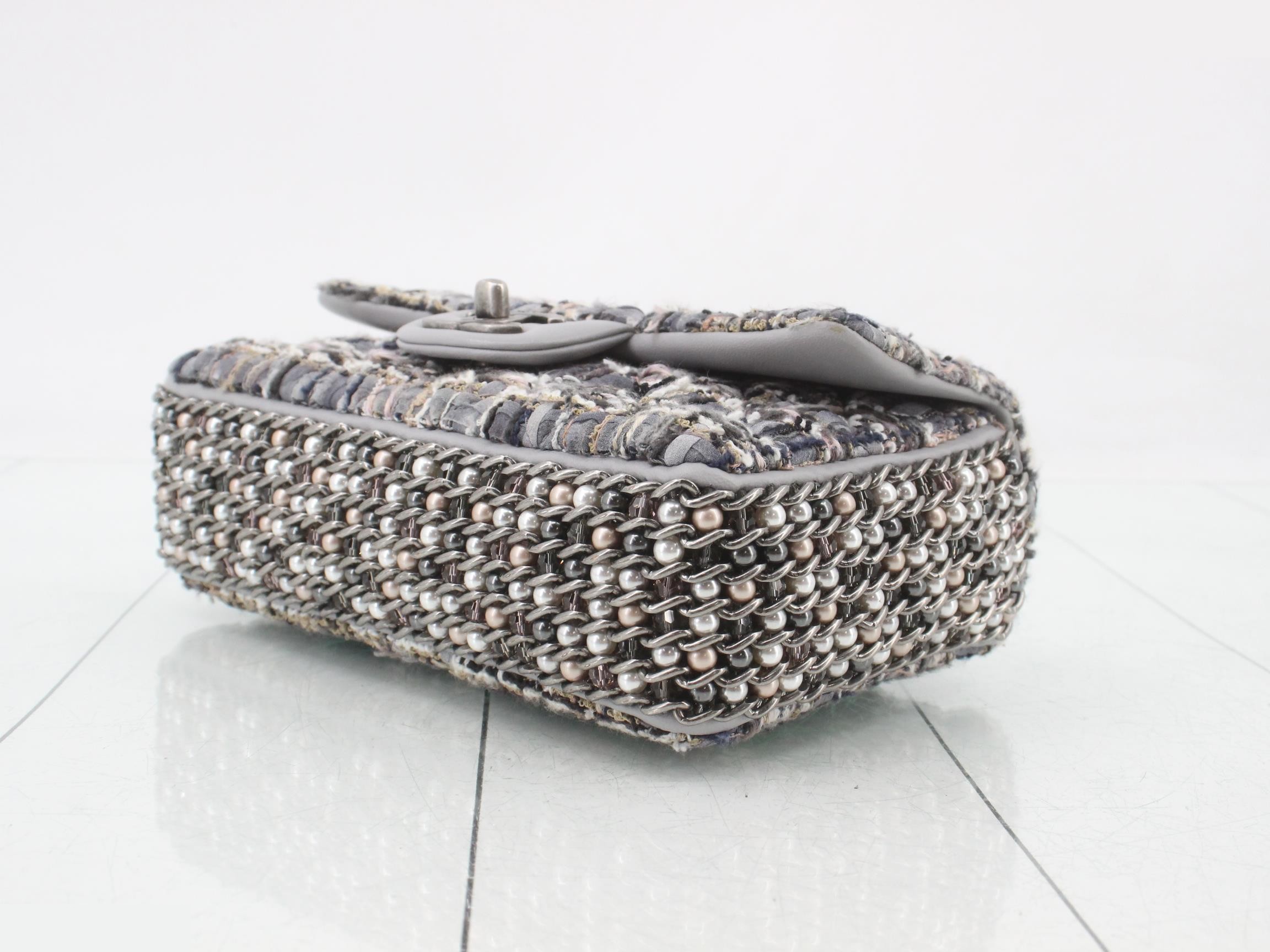 Tweed Pearl Mini Matelassé Shoulder Bag — view 6
