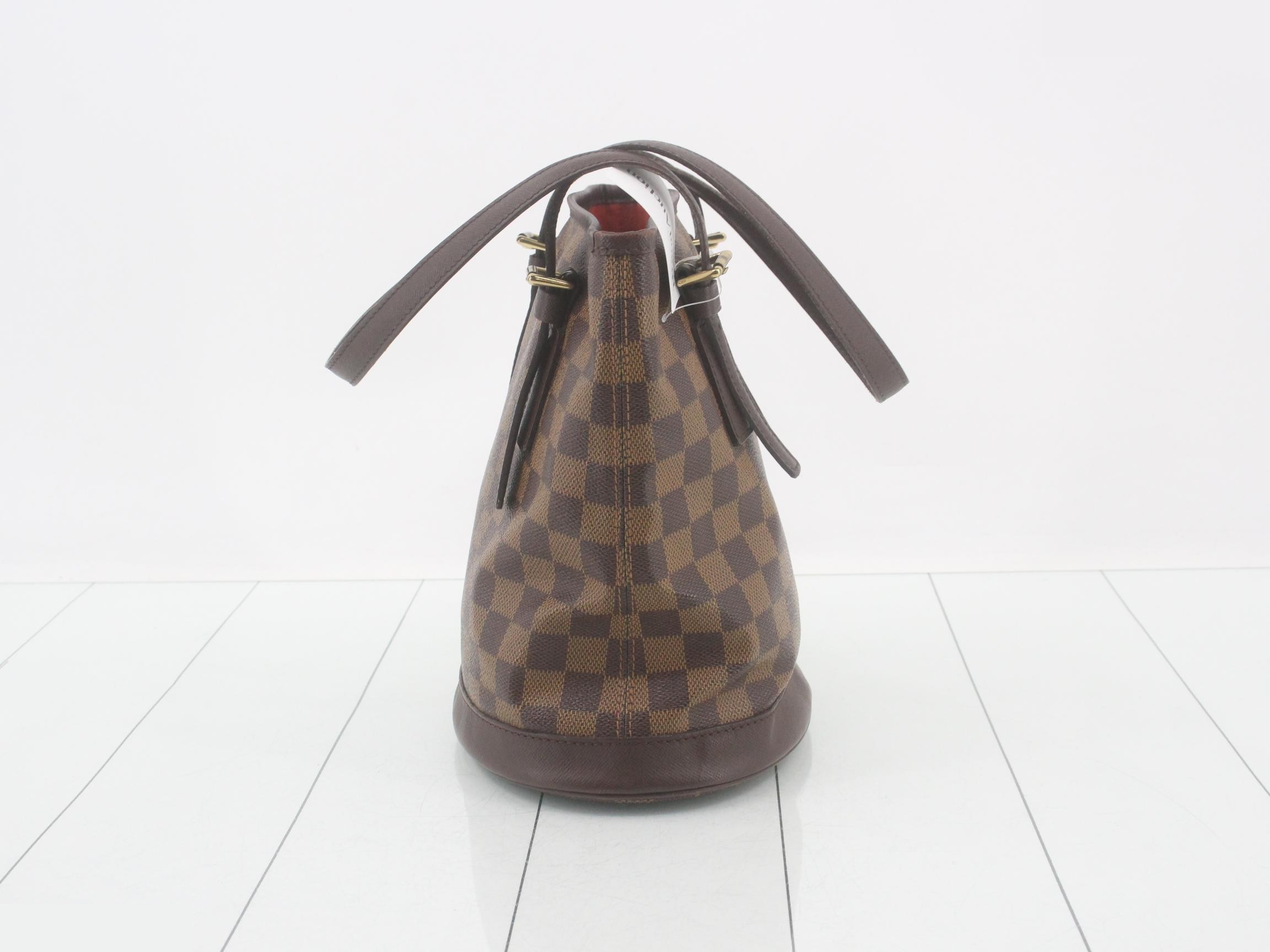 Mare Bucket Damier Ebene Brown Tote Bag — view 3