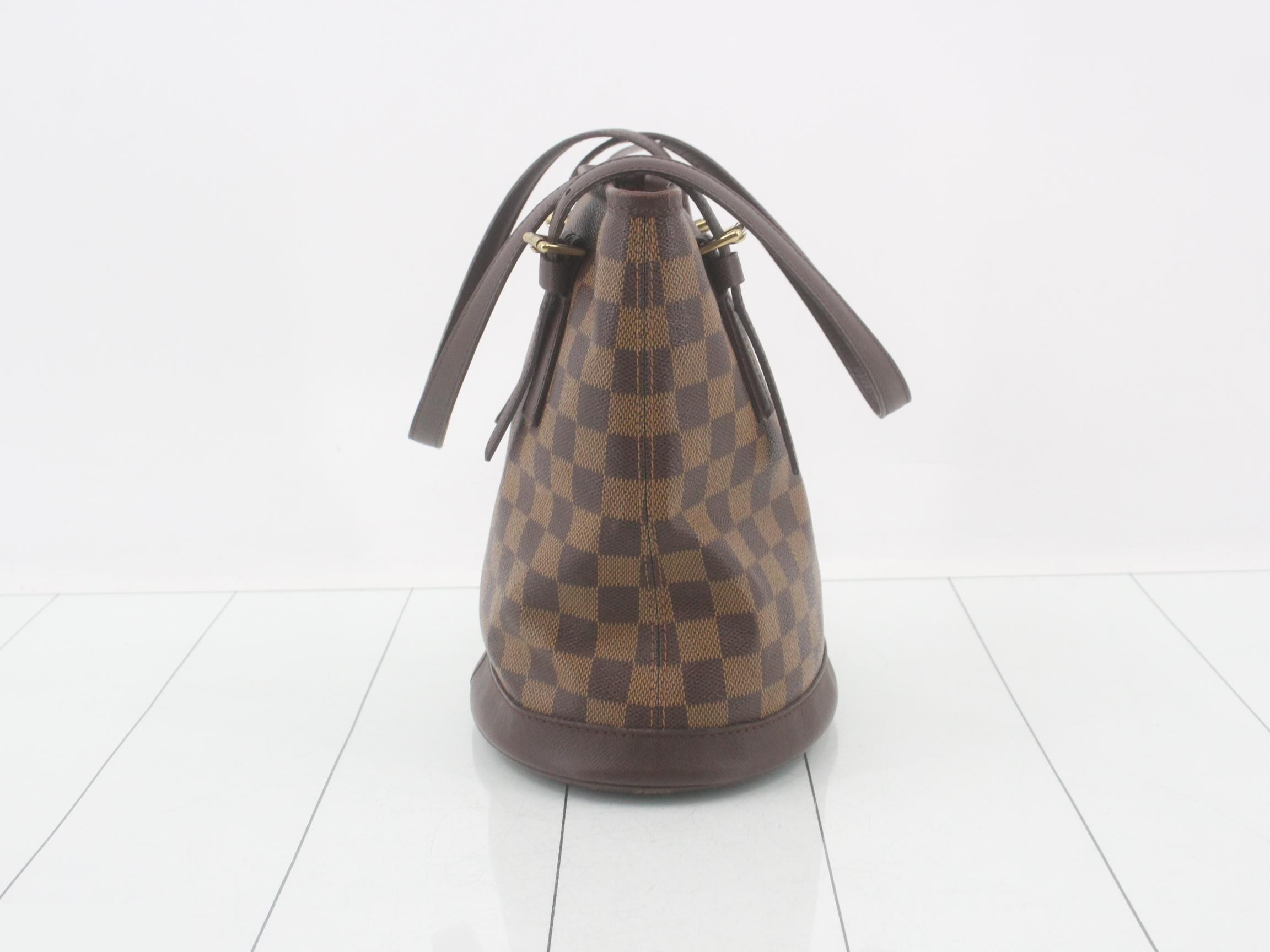 Mare Bucket Damier Ebene Brown Tote Bag — view 4