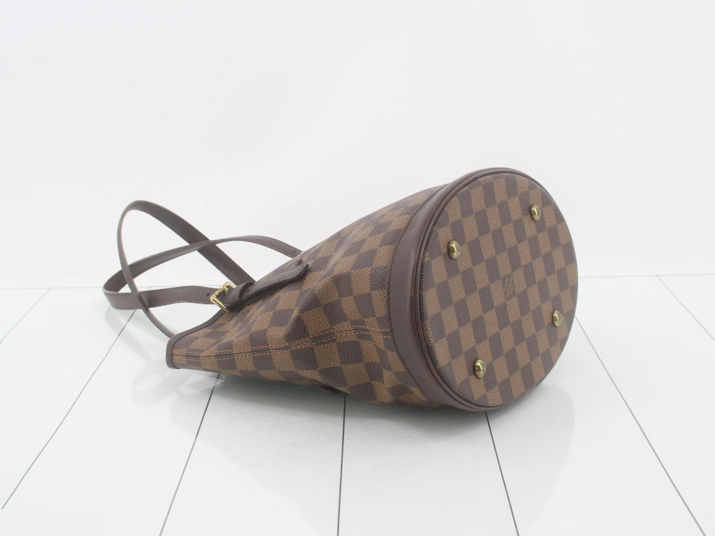 Mare Bucket Damier Ebene Brown Tote Bag — view 5