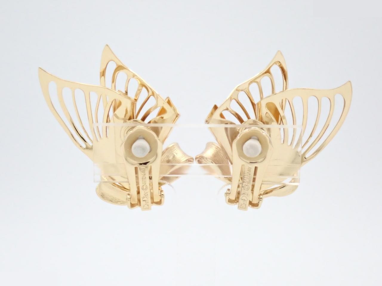 Ribbon Butterfly Gold Earrings — view 2