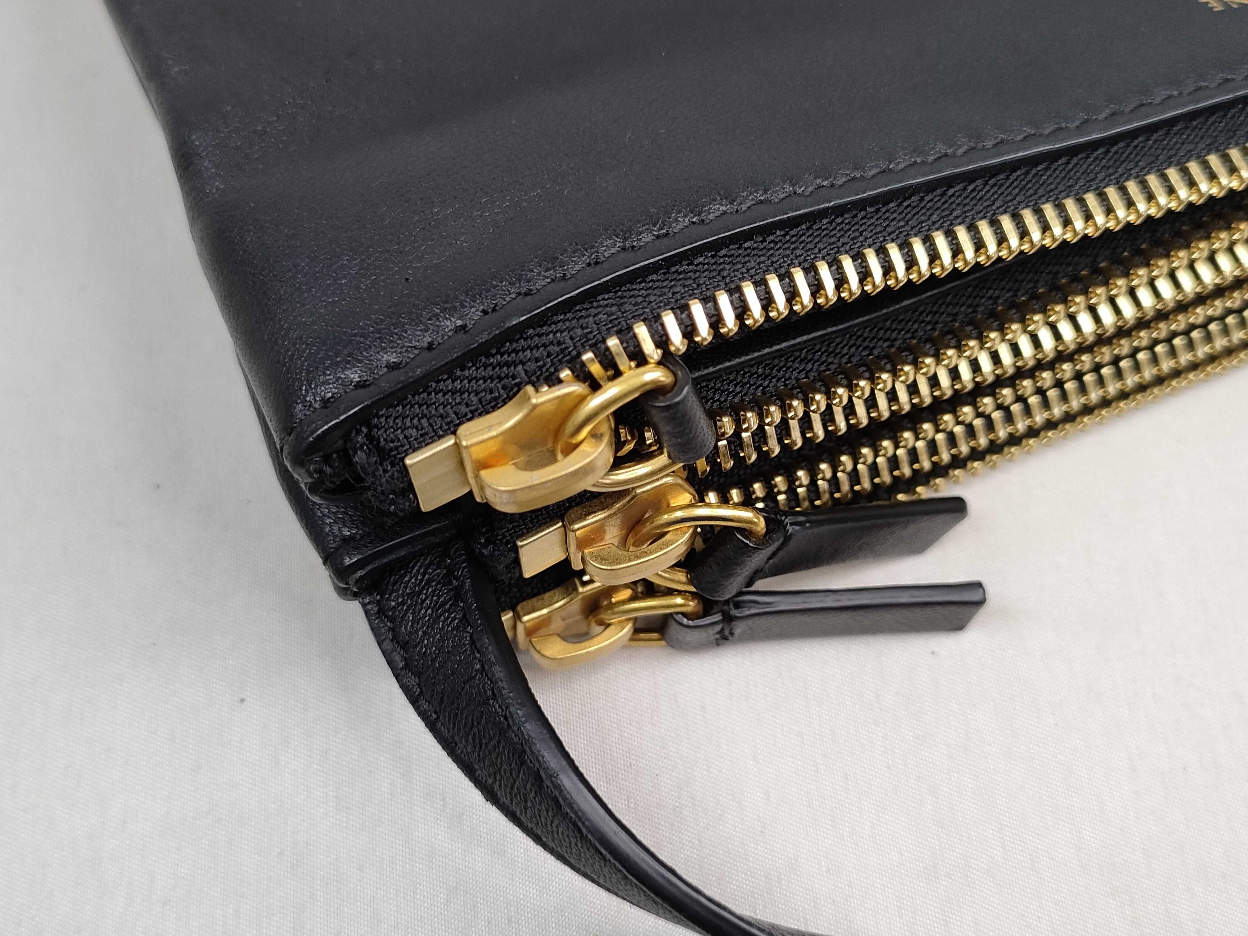 Trio Leather Shoulder Bag, Black — view 14