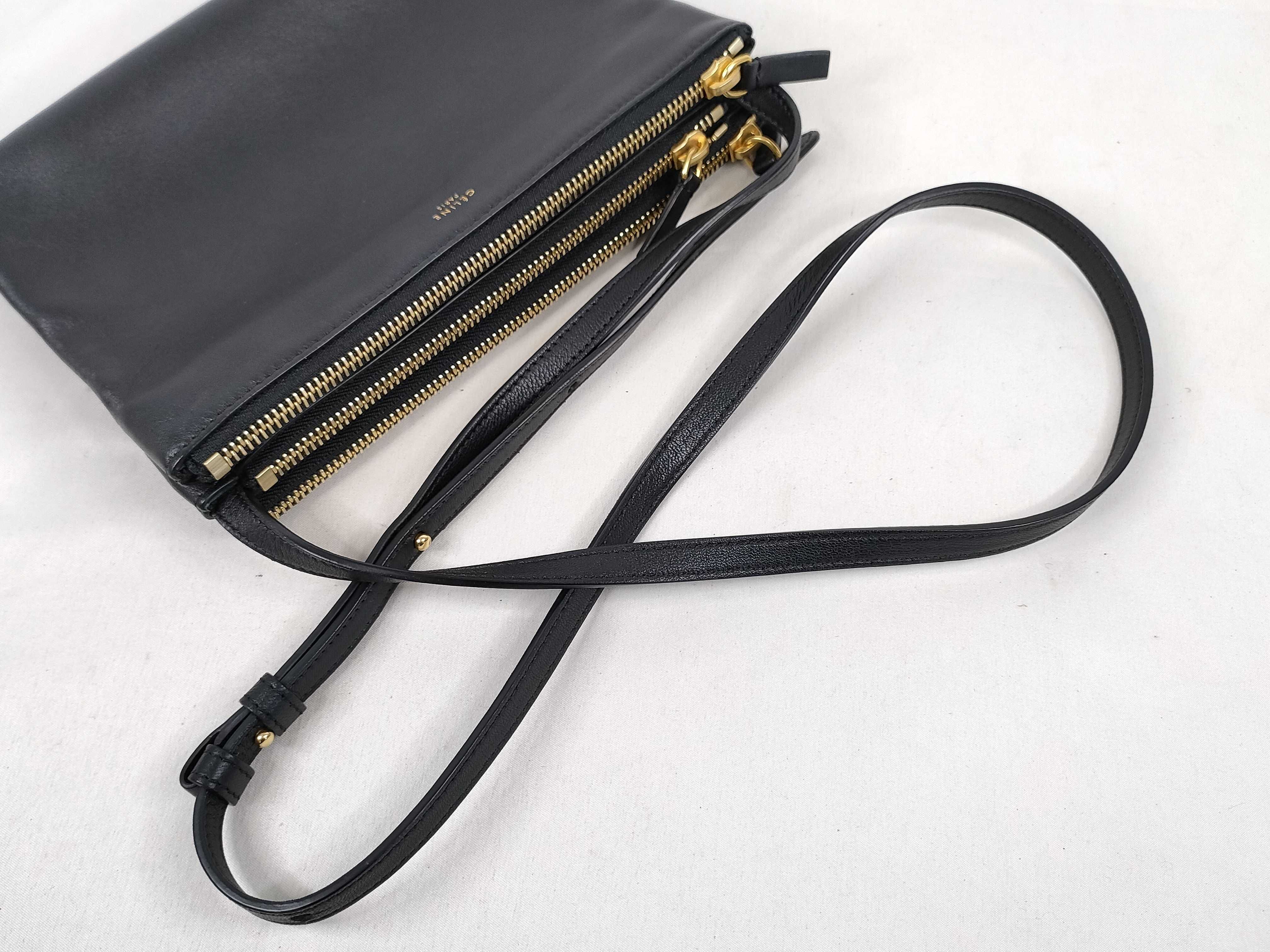 Trio Leather Shoulder Bag, Black — view 3
