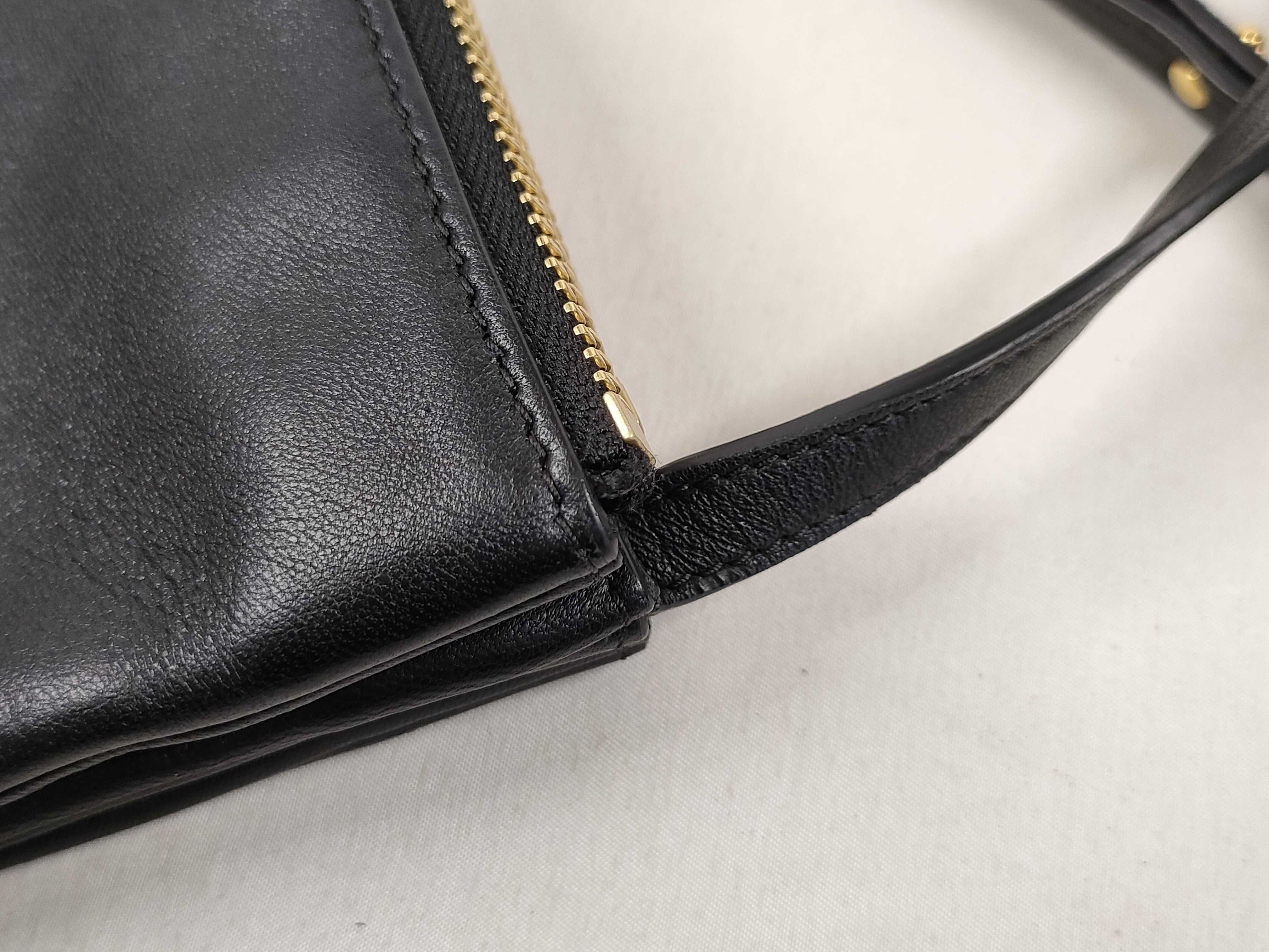 Trio Leather Shoulder Bag, Black — view 5