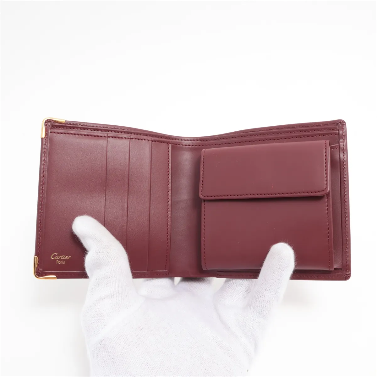 Must Leather Compact Wallet Bordeaux — view 3
