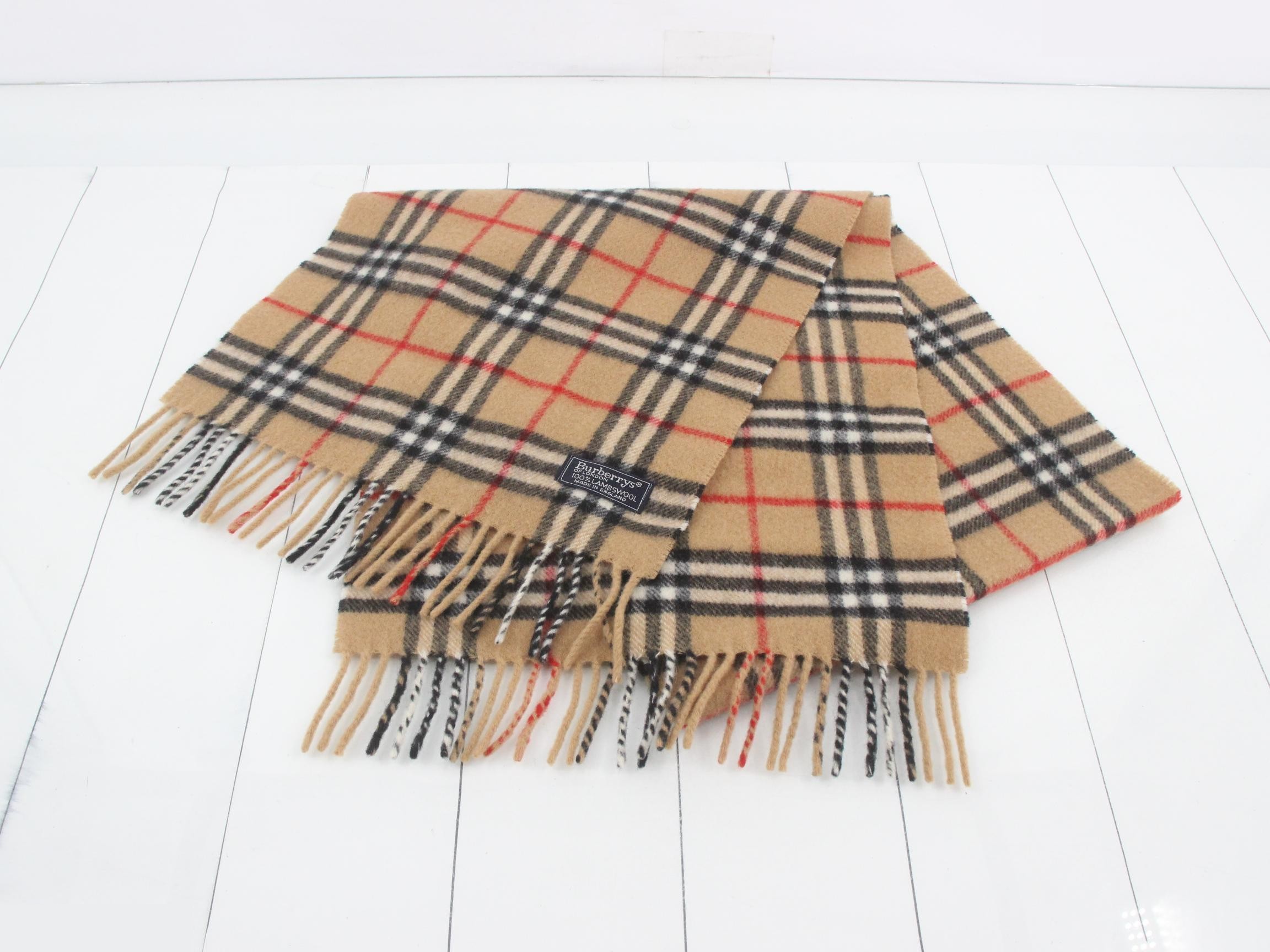 Nova Check Scarf, Beige — view 2