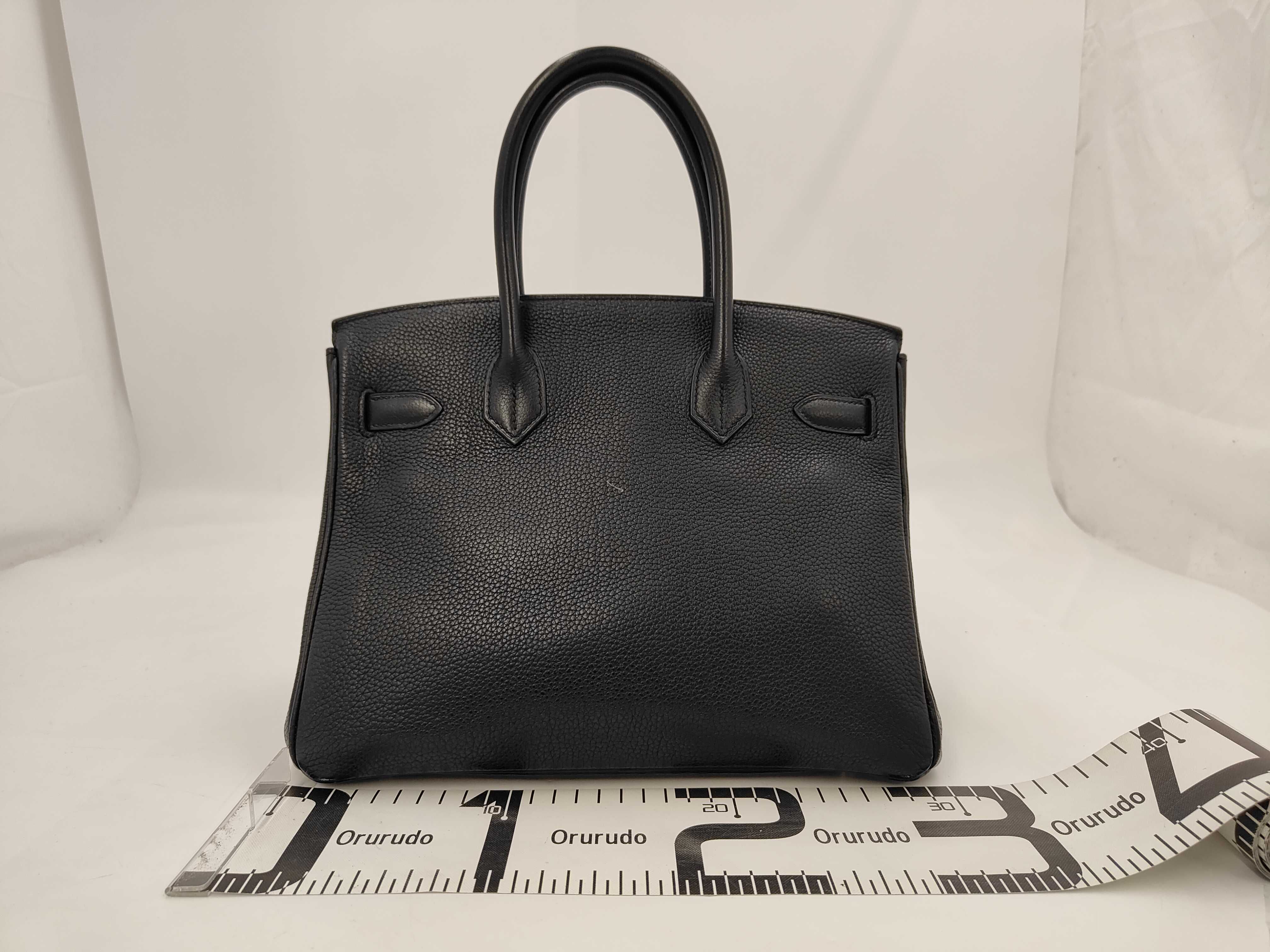 Birkin 30 Black Handbag with Silver Hardware (A stamp) — view 2