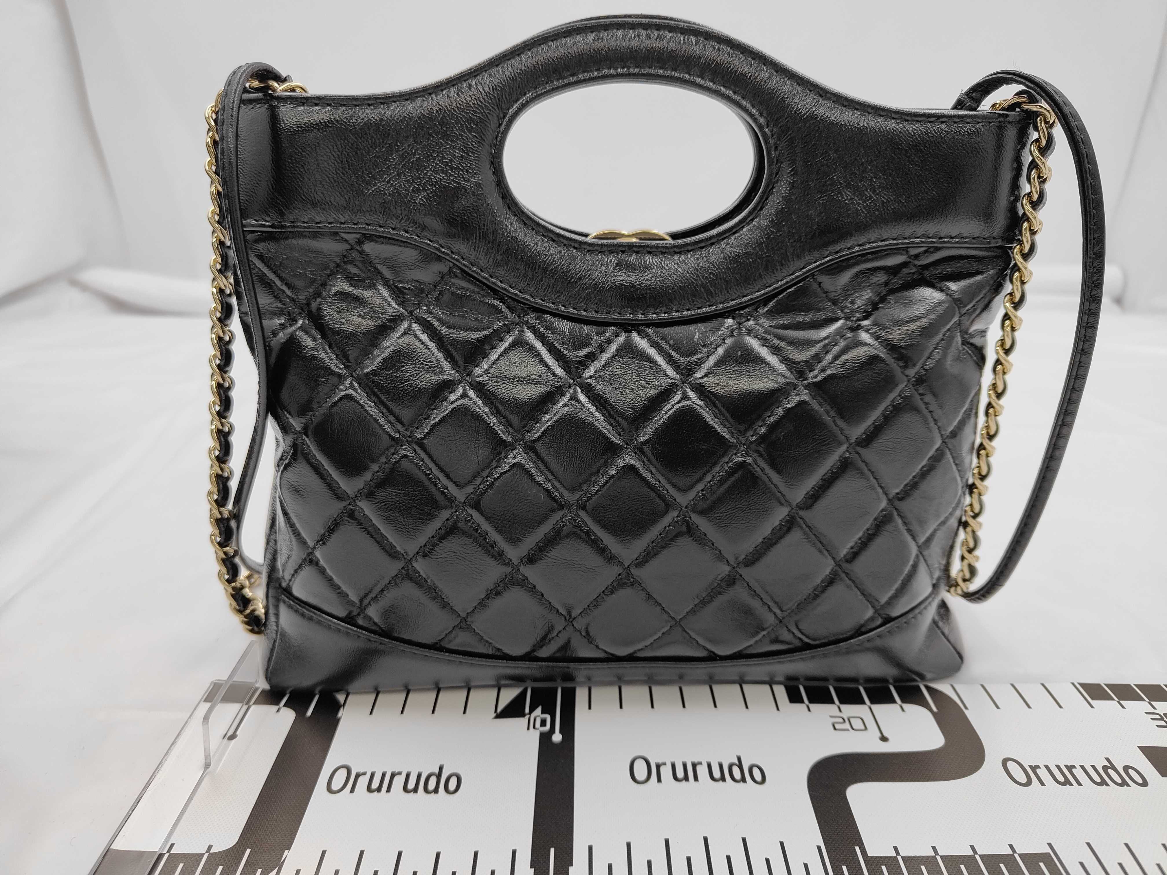 Mini Shopping Bag CHANEL31 Shiny Calfskin Black Gold Hardware AS4133 Shoulder Bag — view 2