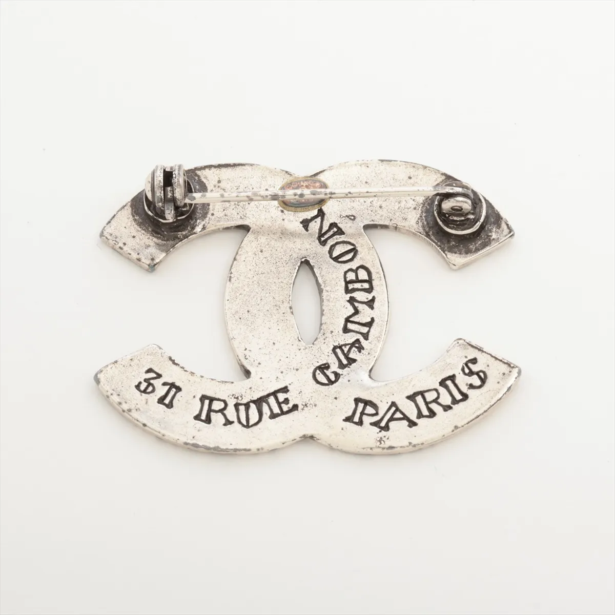 Coco Mark Logo Brooch, 99A, Metal, Silver, — view 2