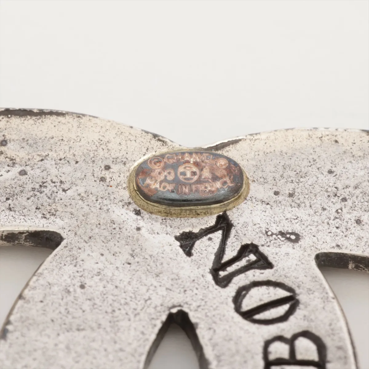 Coco Mark Logo Brooch, 99A, Metal, Silver, — view 4