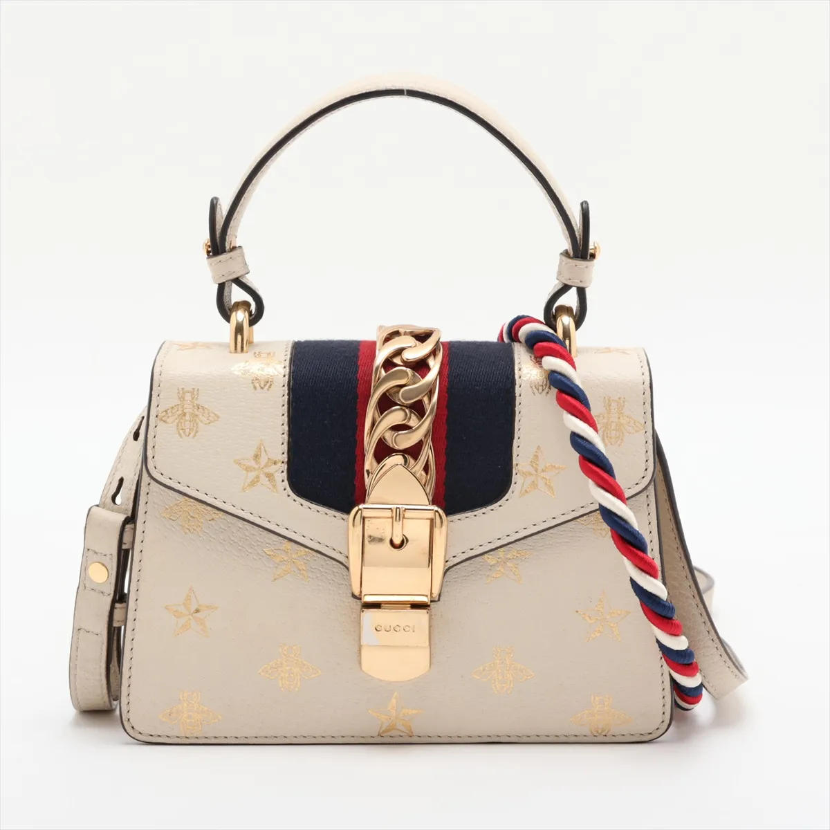 Sylvie 470270 Leather 2-Way Handbag Beige
