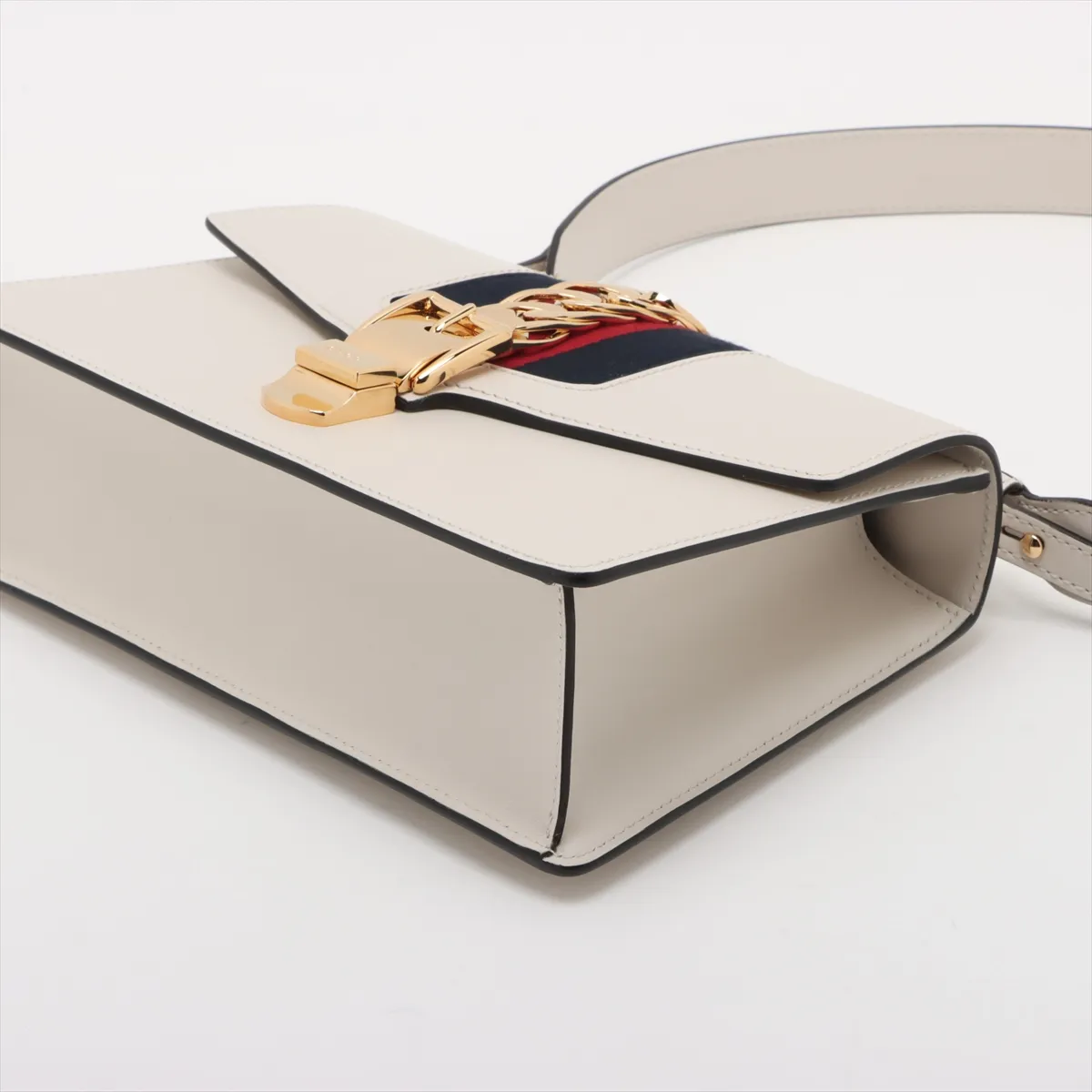 Sylvie leather shoulder bag white 421882 — view 3