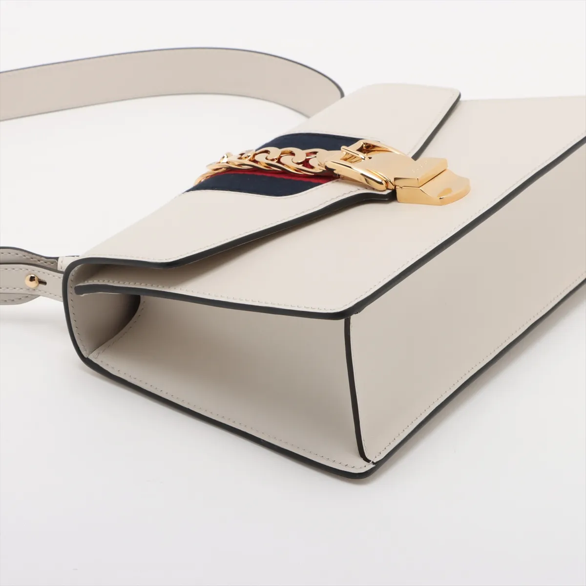 Sylvie leather shoulder bag white 421882 — view 4