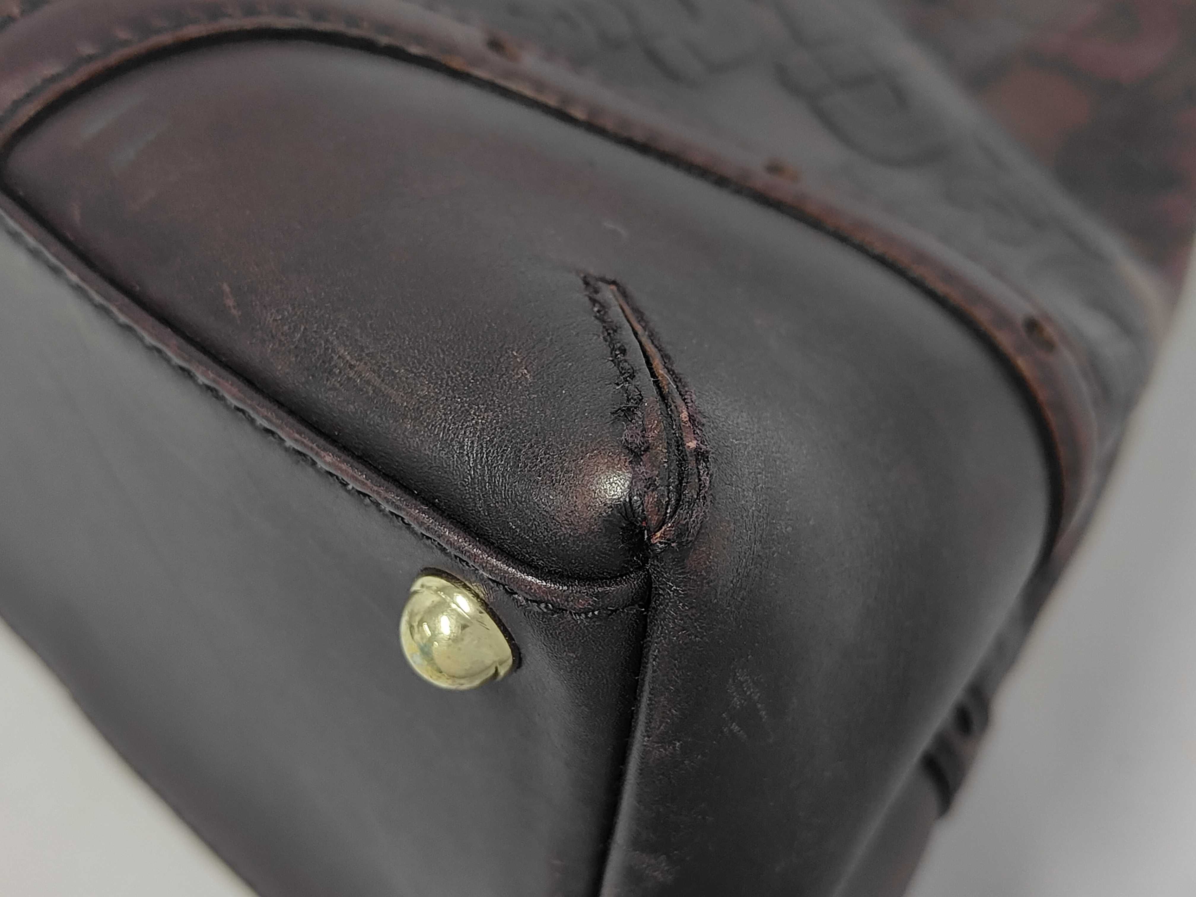 Horsebit Embossed Leather Handbag — view 6