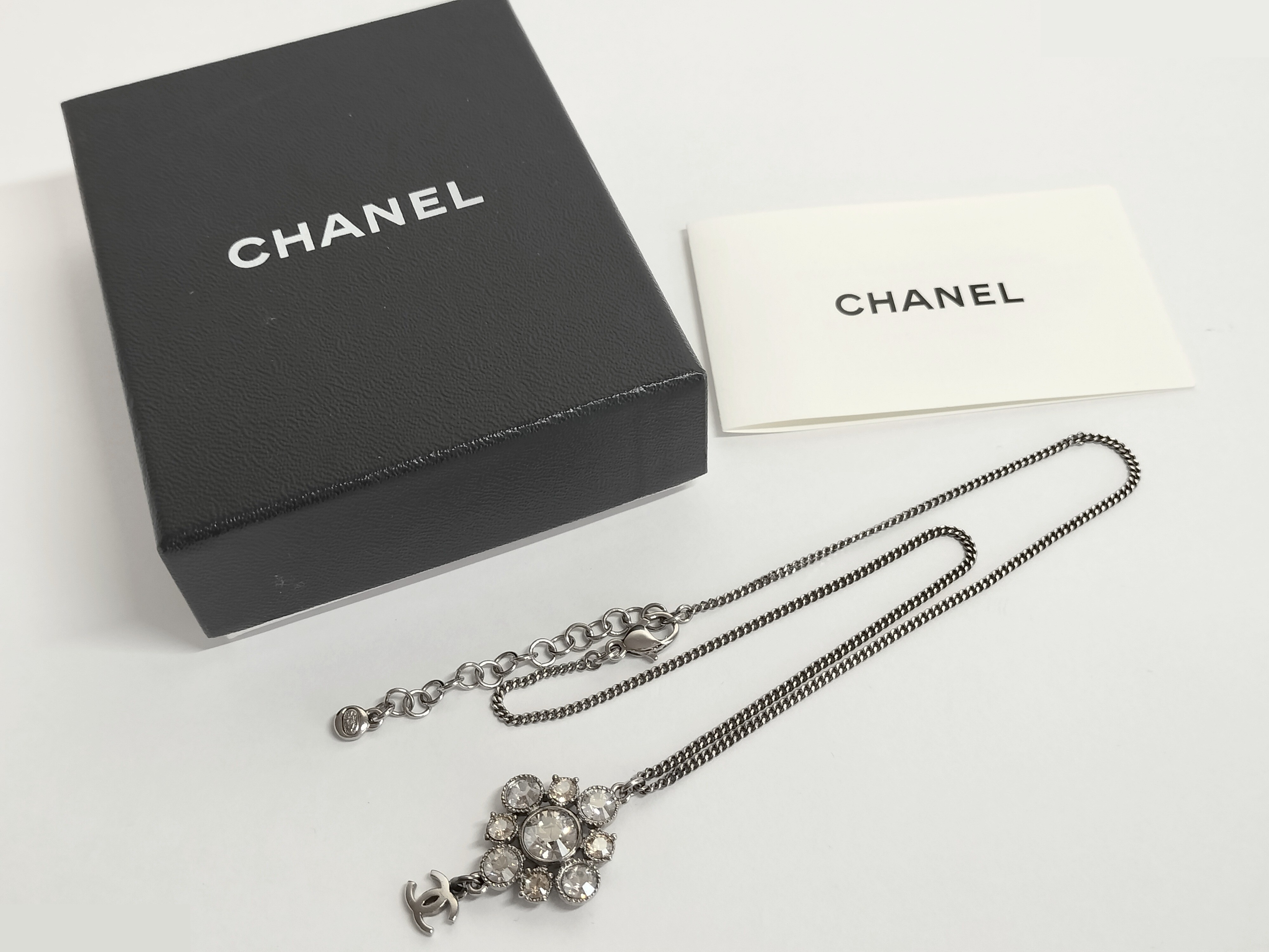 Coco Bijou Rhinestone Silver Necklace (Chain approx. 46cm) — view 2