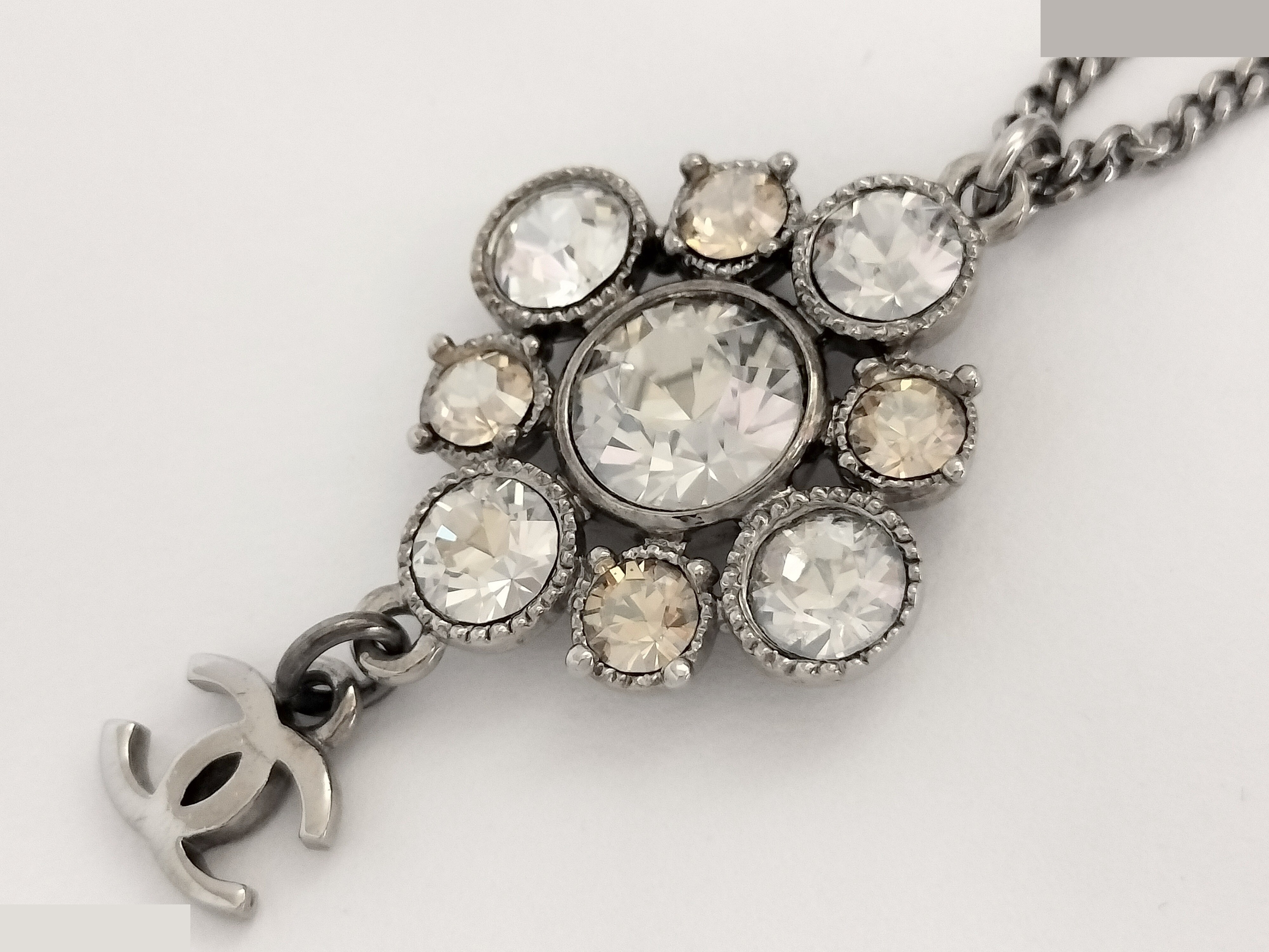 Coco Bijou Rhinestone Silver Necklace (Chain approx. 46cm) — view 5