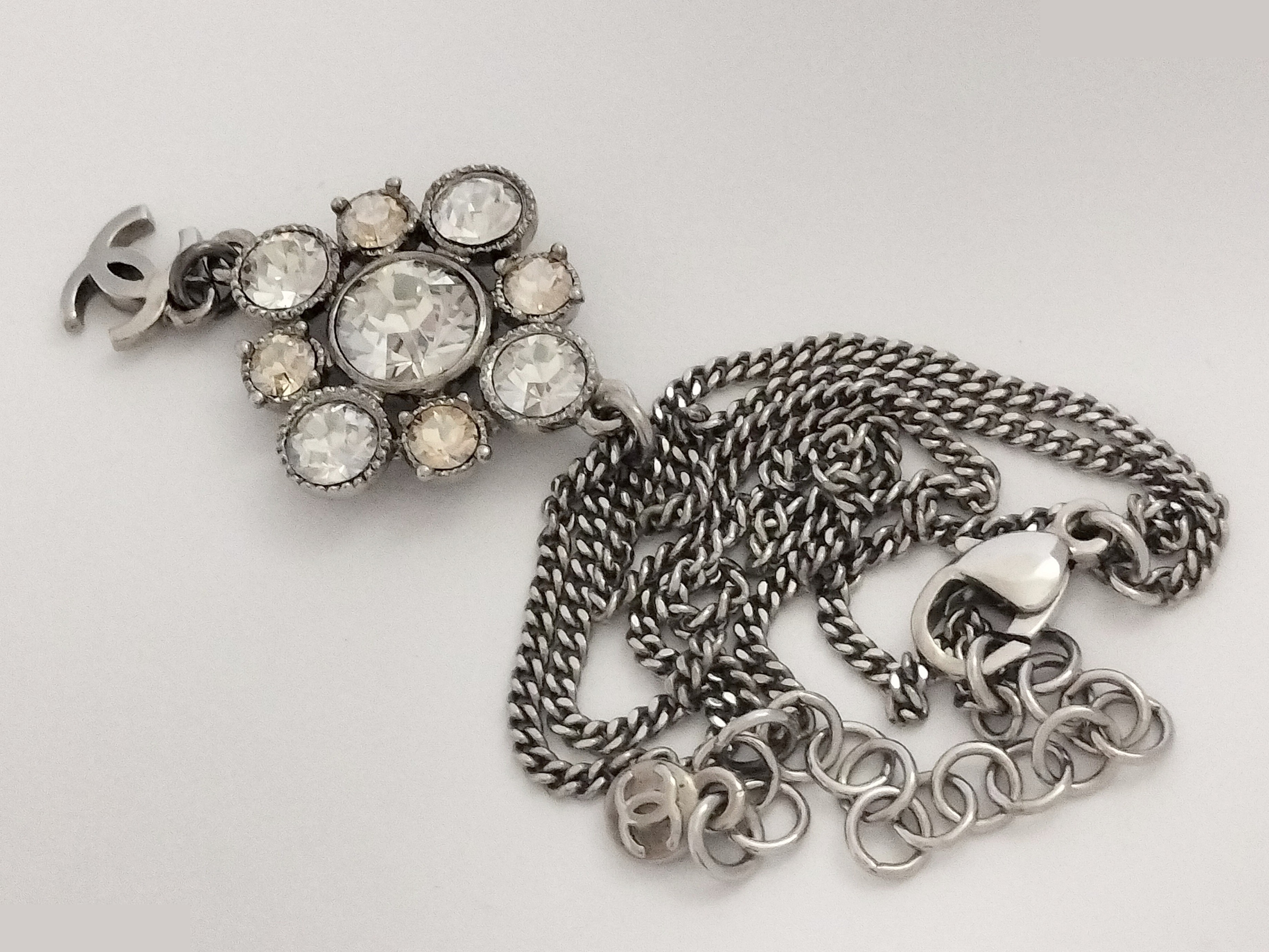 Coco Bijou Rhinestone Silver Necklace (Chain approx. 46cm) — view 7