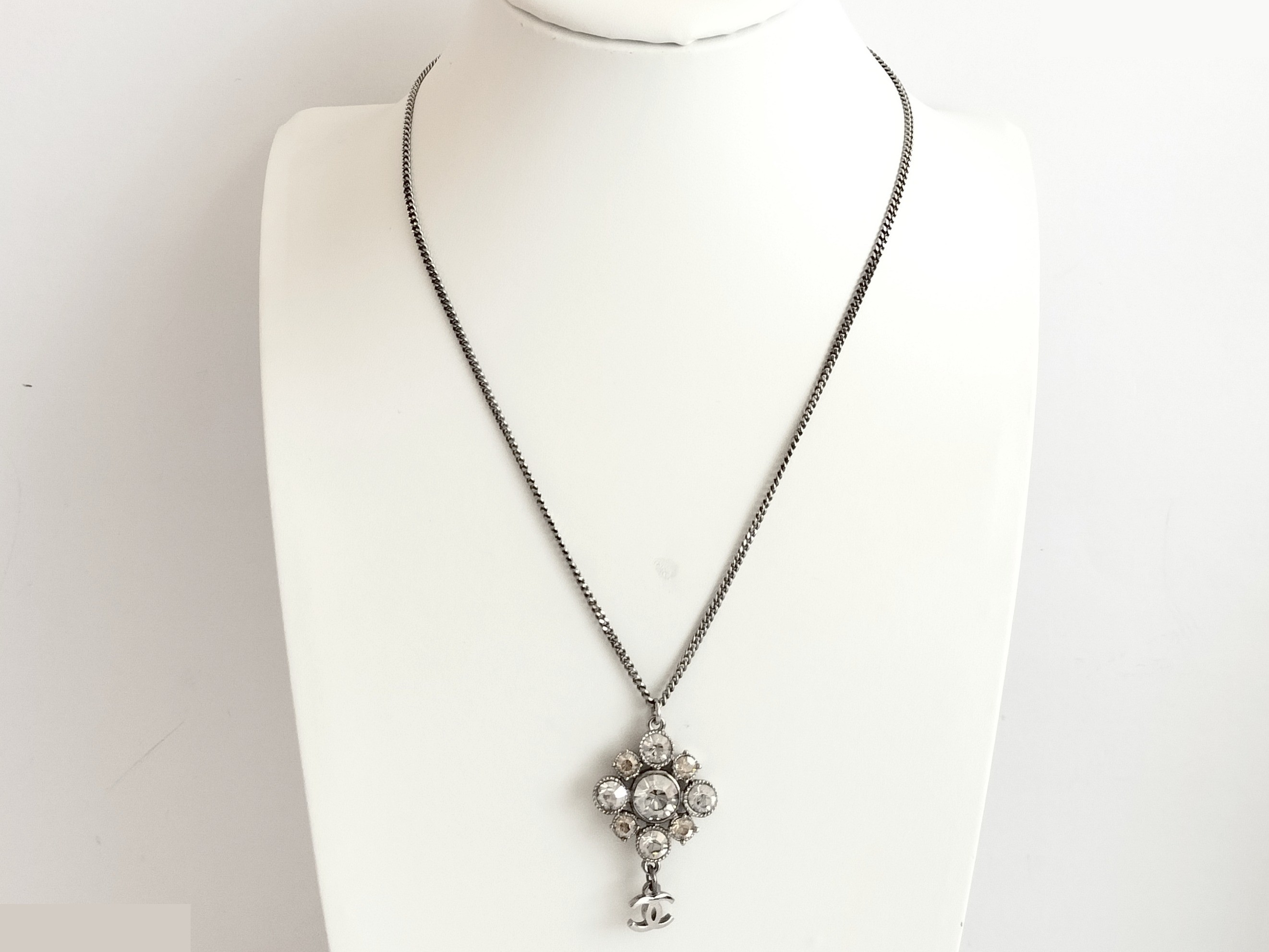 Coco Bijou Rhinestone Silver Necklace (Chain approx. 46cm) — view 8