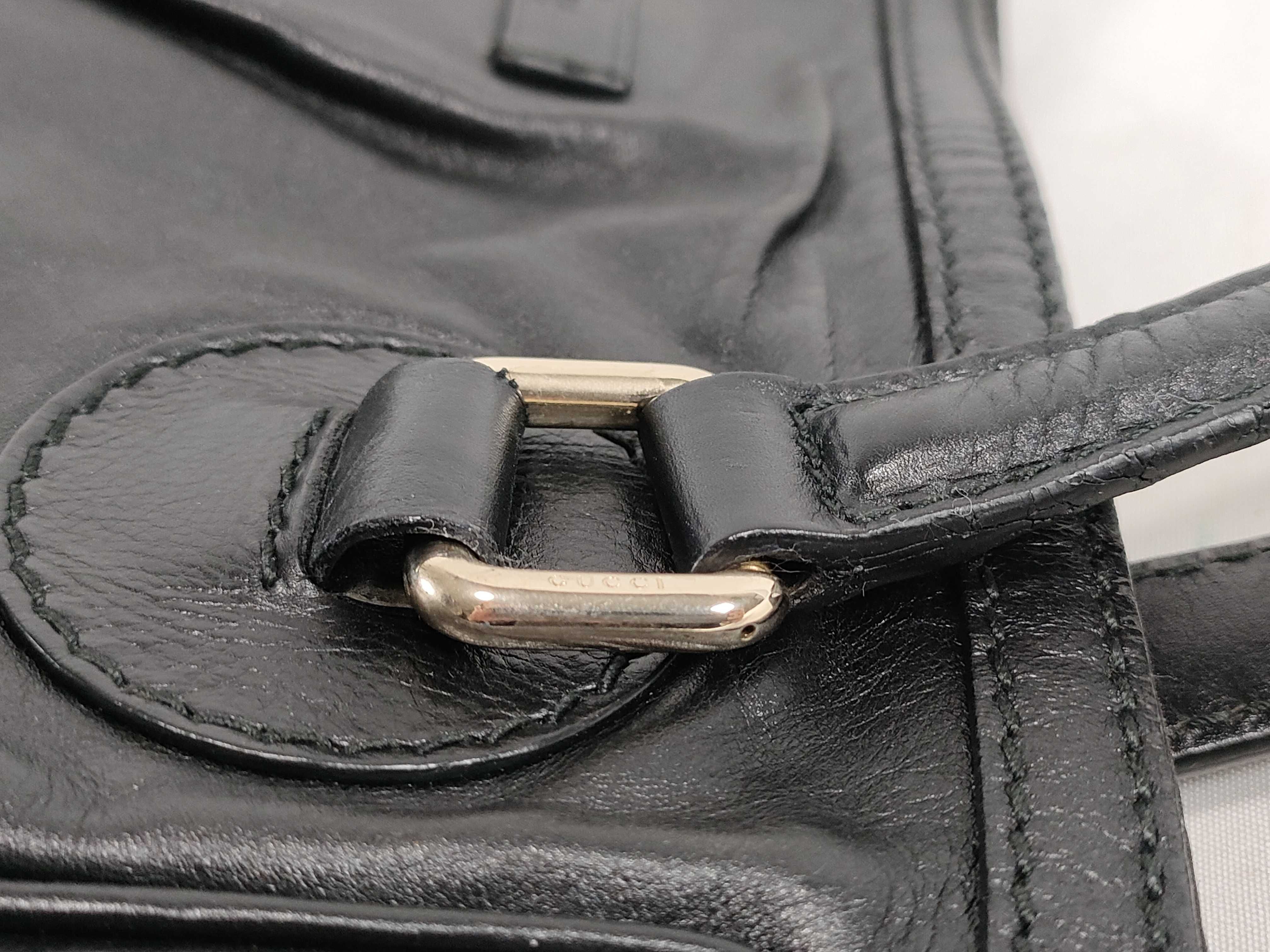 Guccissima Leather Tote Bag, Shoulder Bag, Black, Serial Number Tote Bag — view 5