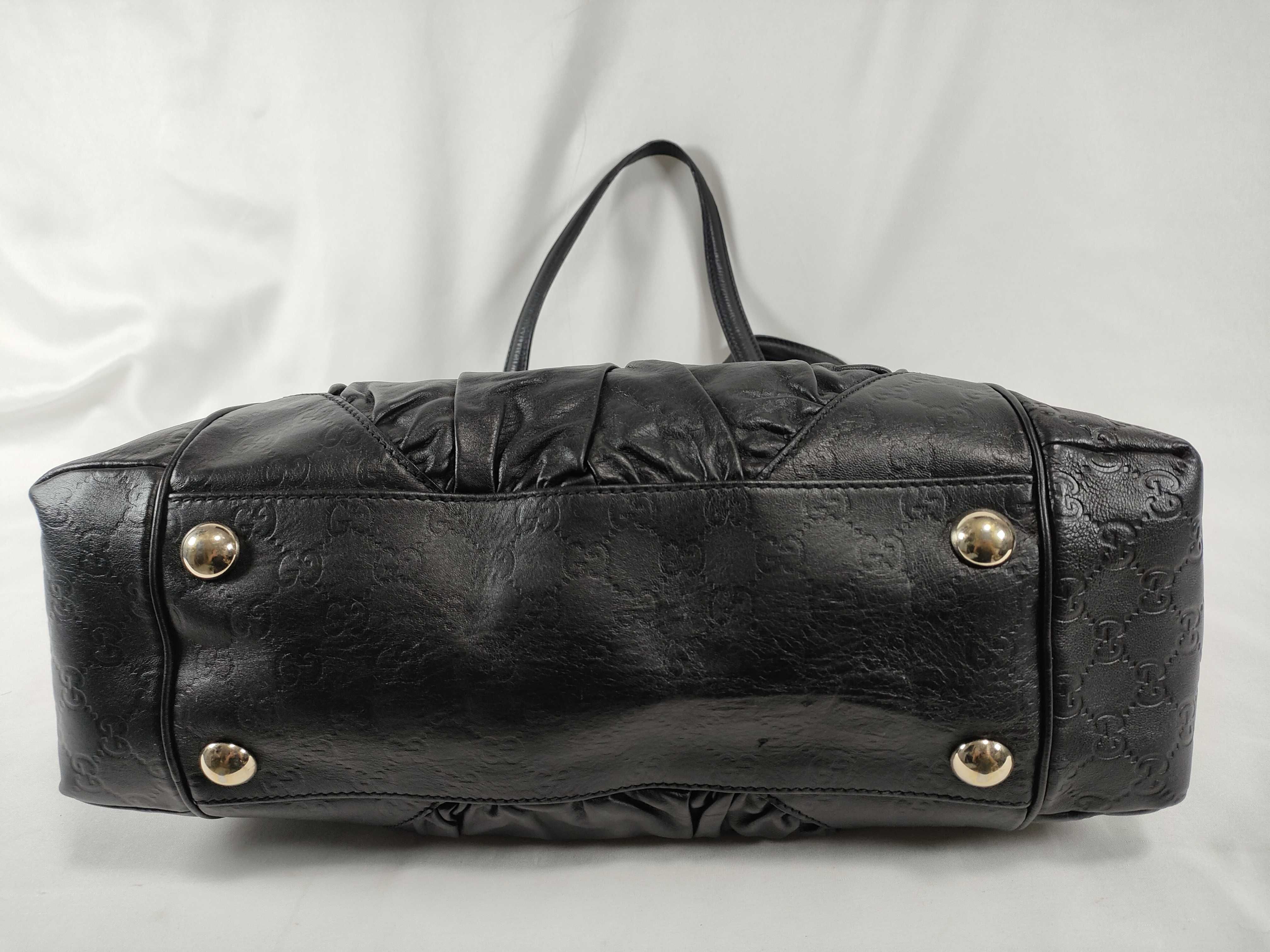 Guccissima Leather Tote Bag, Shoulder Bag, Black, Serial Number Tote Bag — view 7