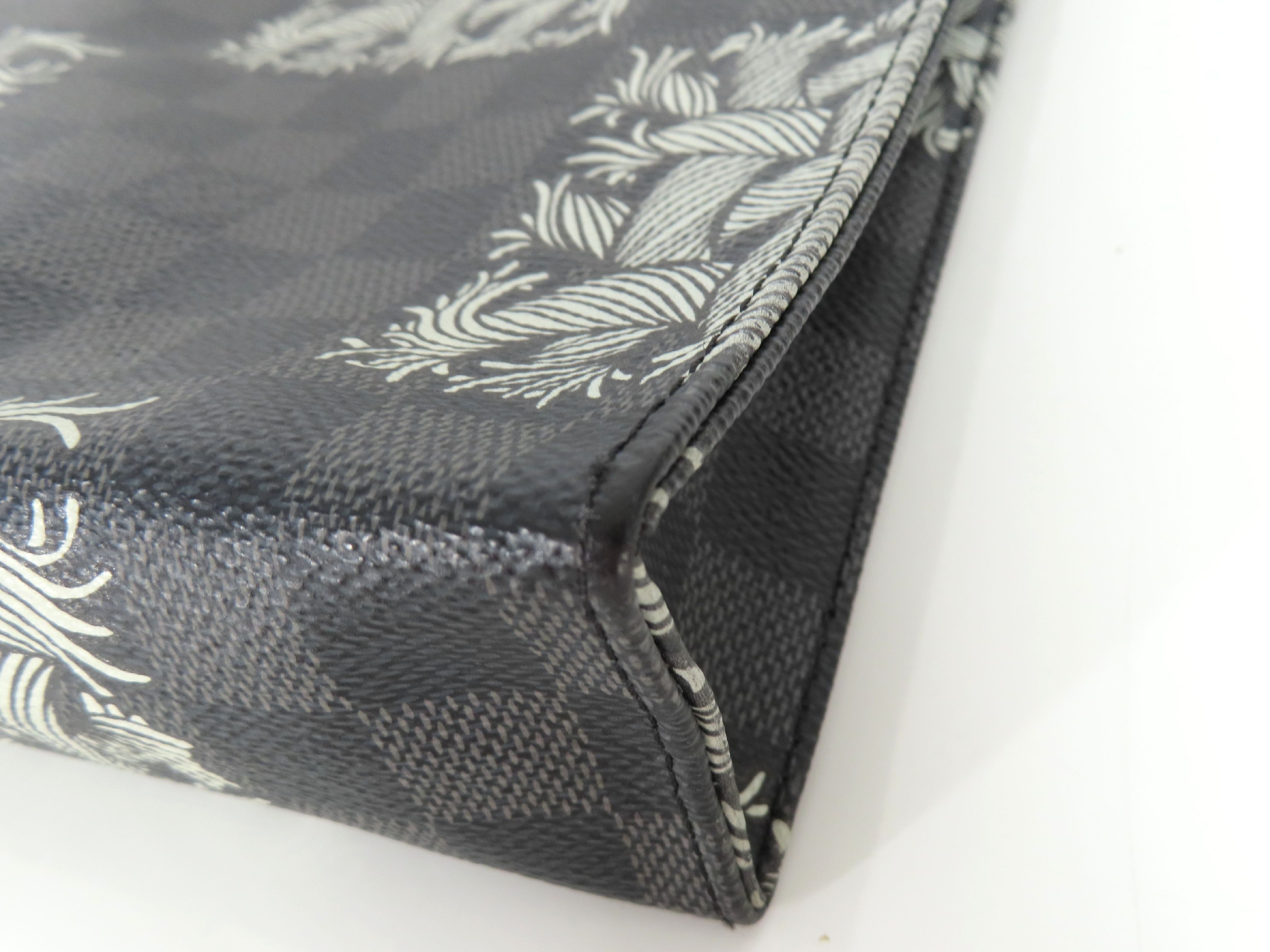 Damier Graphite x Christopher Nemeth Damier Graphite Pochette Voyage N61234 DU3105 Black x White Clutch Bag — view 3