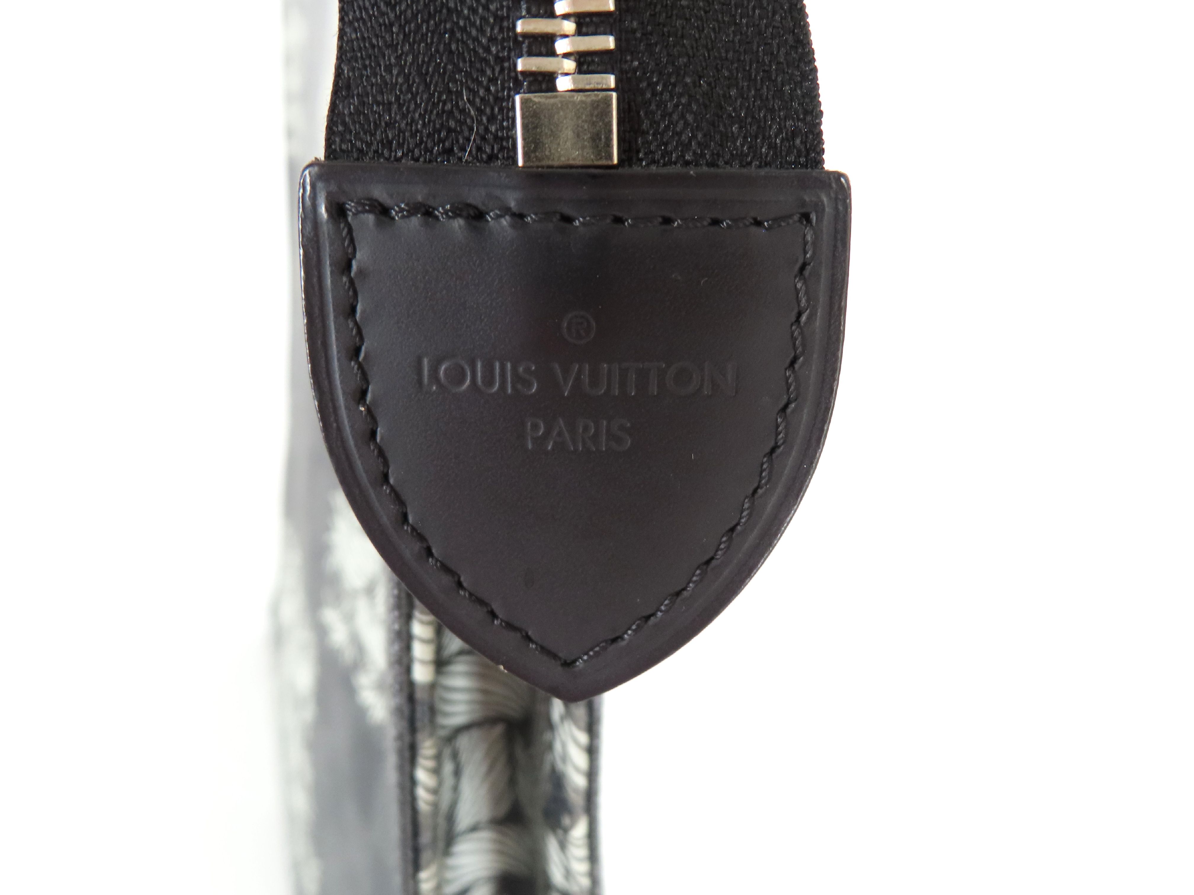 Damier Graphite x Christopher Nemeth Damier Graphite Pochette Voyage N61234 DU3105 Black x White Clutch Bag — view 6