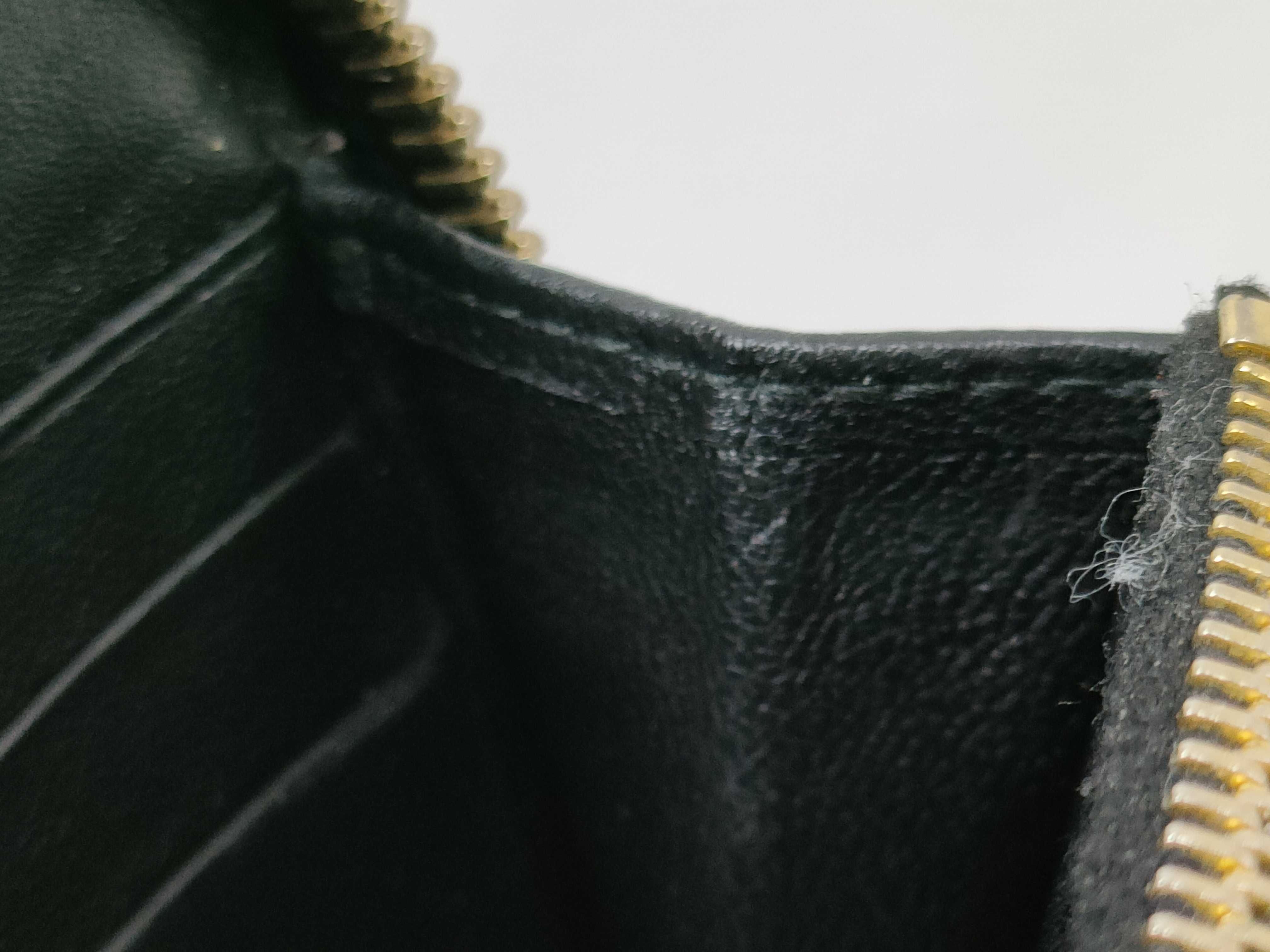 Matelassé Leather Round Long Wallet, Black, with Box — view 11