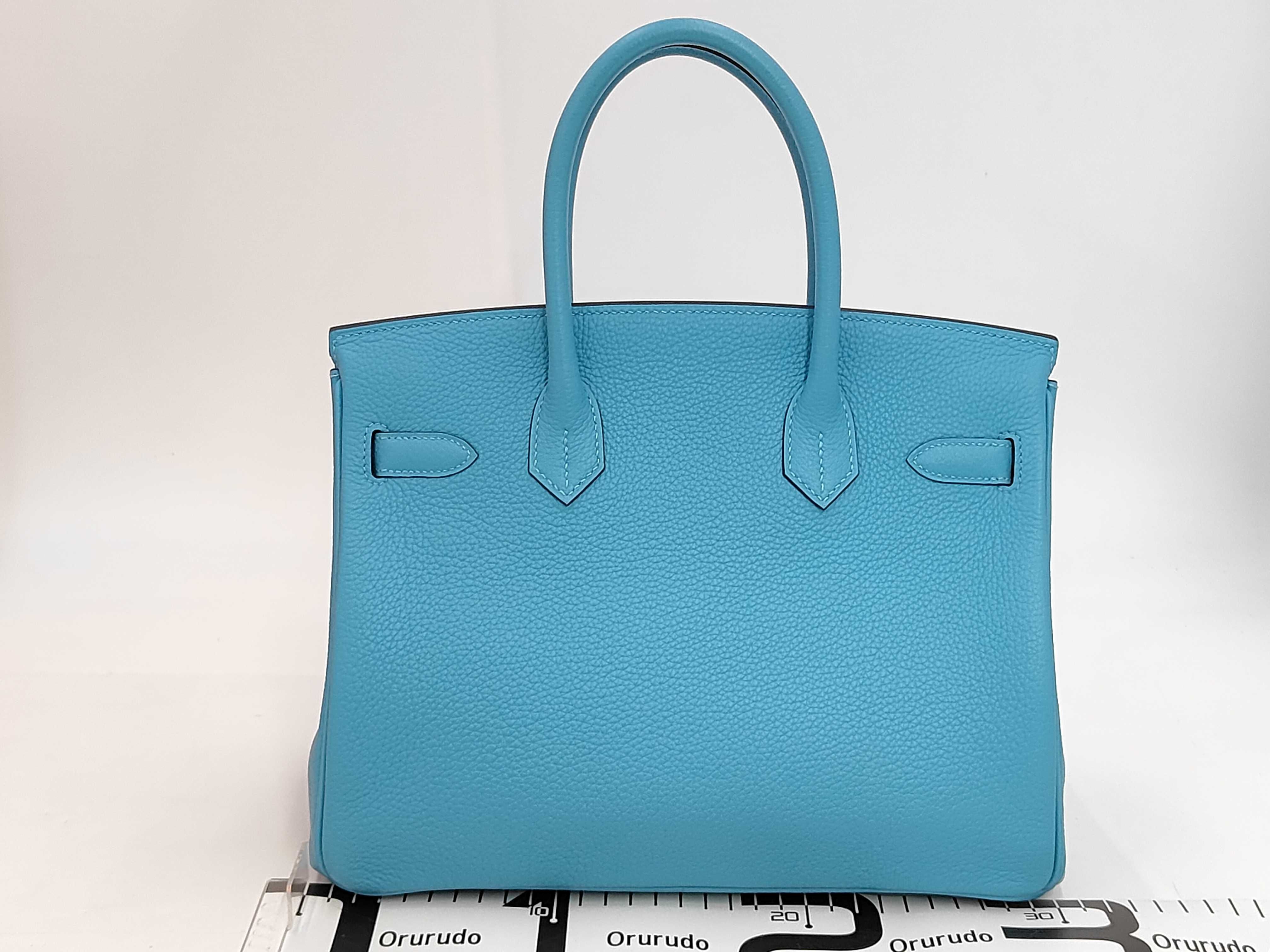 Birkin 30 Togo Leather, Light Blue, Silver Hardware, DIS921SN Handbag — view 2