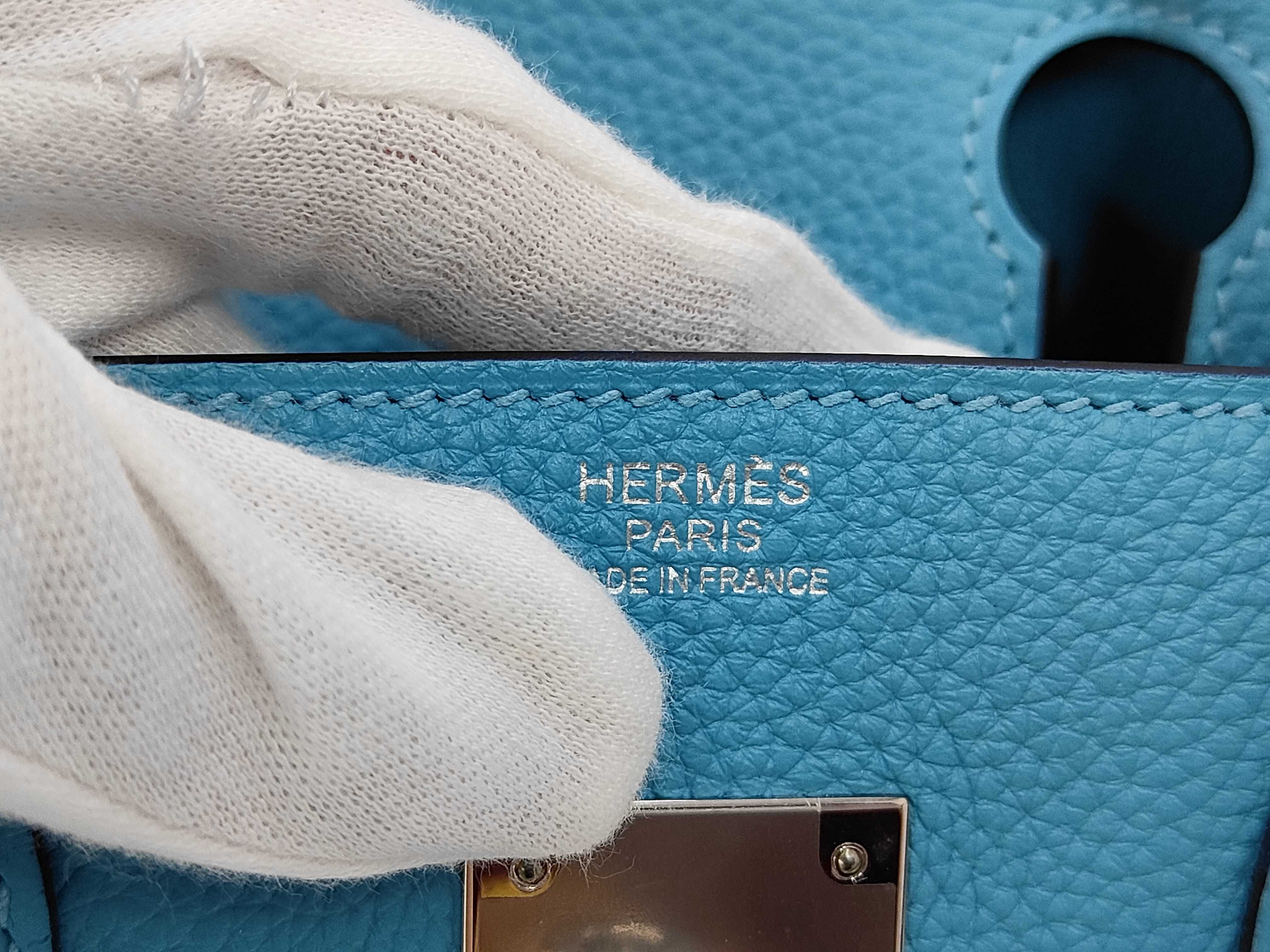 Birkin 30 Togo Leather, Light Blue, Silver Hardware, DIS921SN Handbag — view 12
