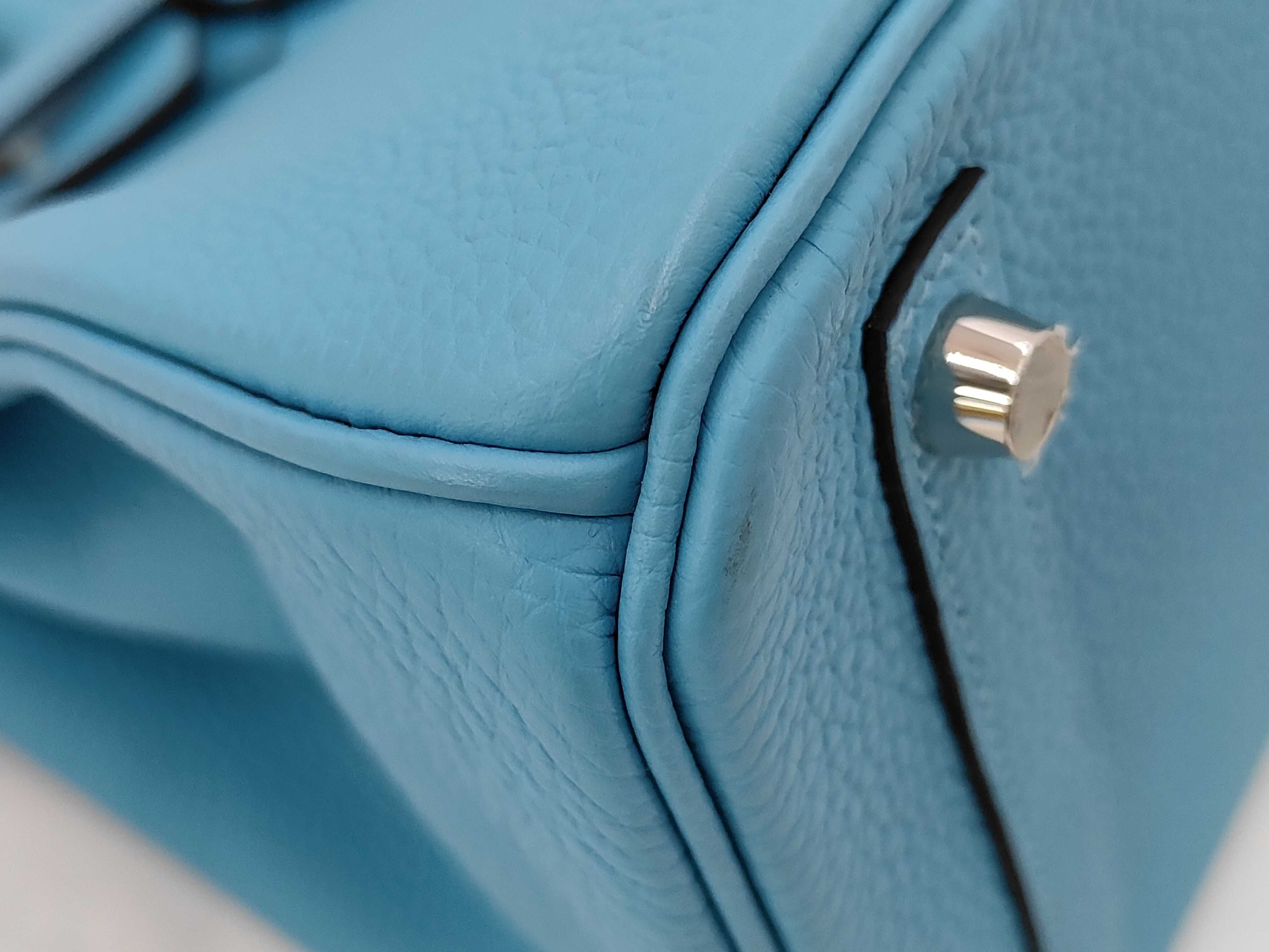 Birkin 30 Togo Leather, Light Blue, Silver Hardware, DIS921SN Handbag — view 3