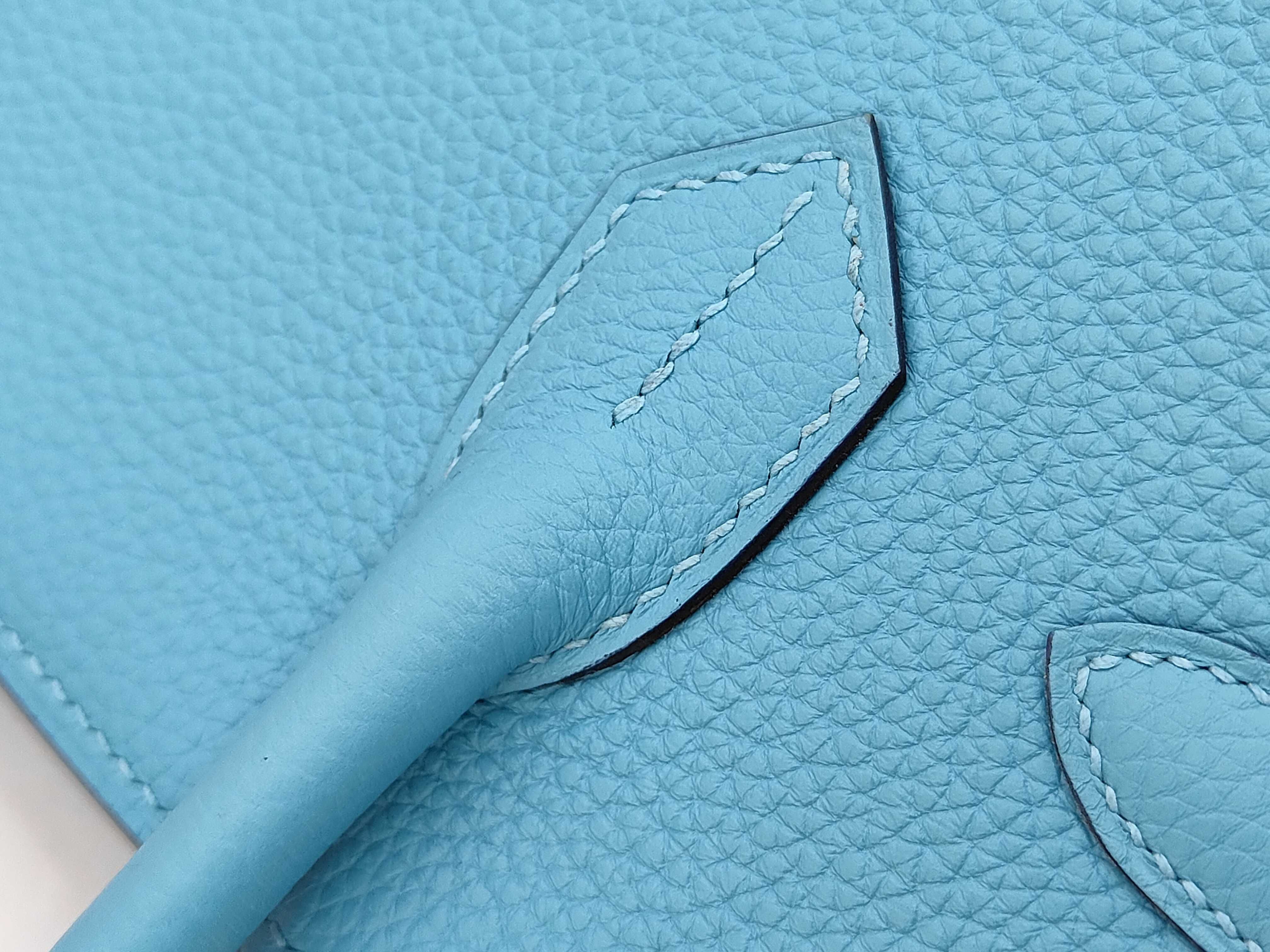 Birkin 30 Togo Leather, Light Blue, Silver Hardware, DIS921SN Handbag — view 7