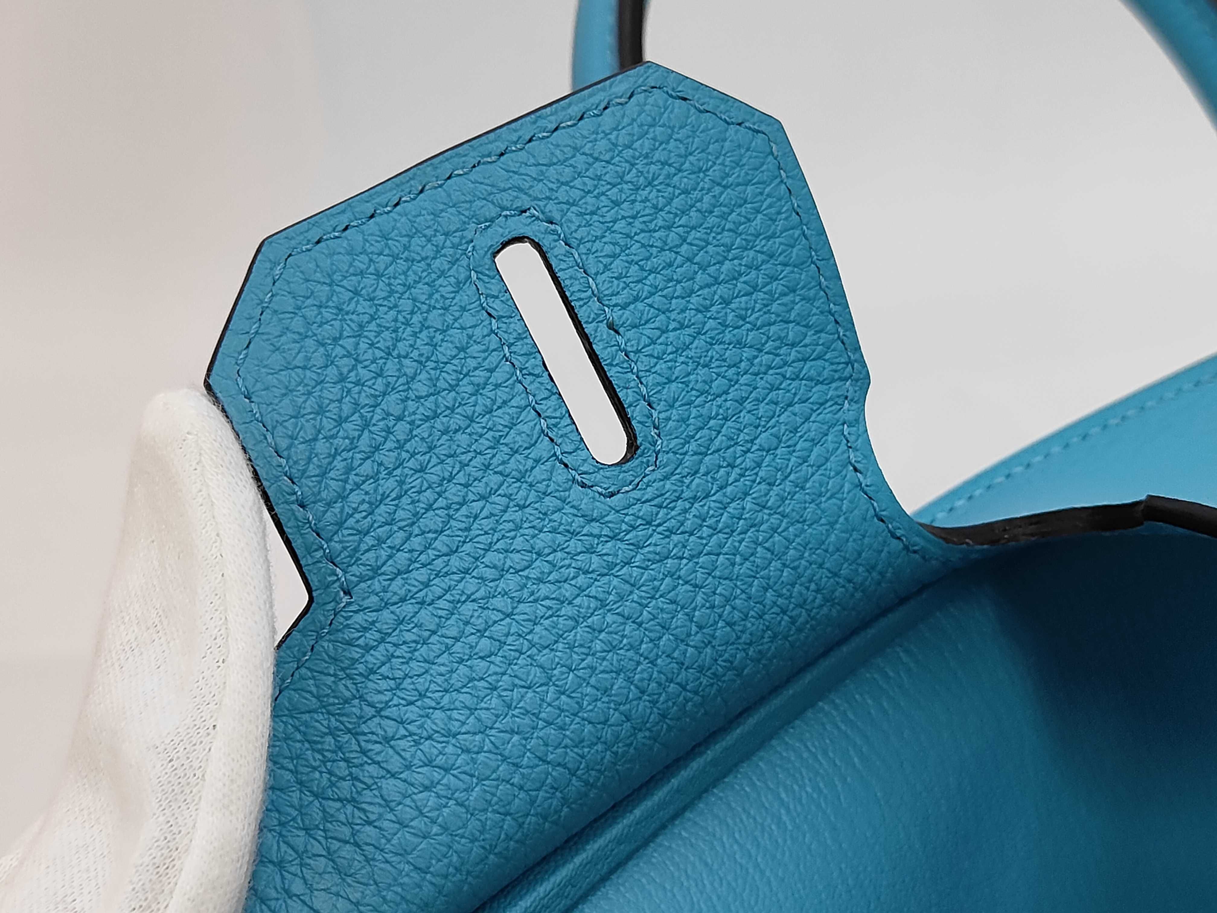 Birkin 30 Togo Leather, Light Blue, Silver Hardware, DIS921SN Handbag — view 10