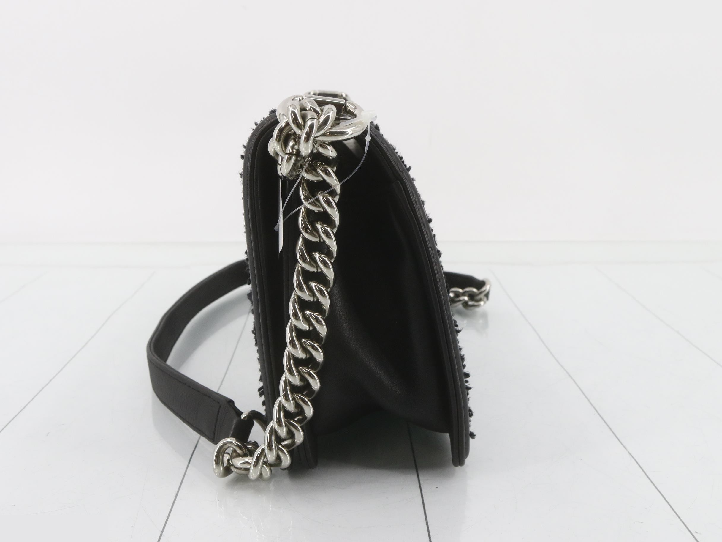 Boy Chanel Leather Tweed Sequin Chain Shoulder — view 3