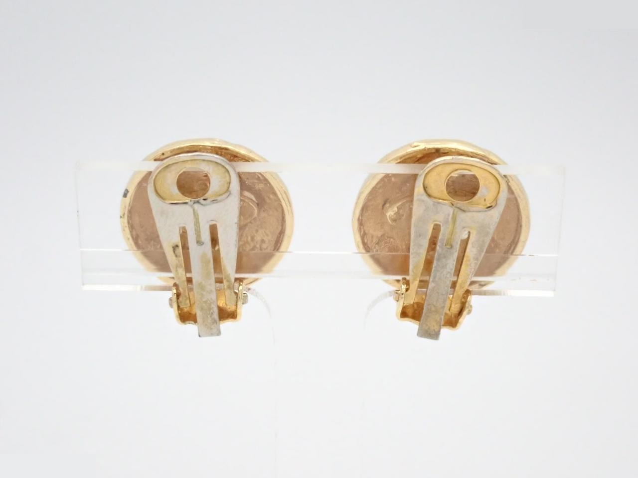 Logo Circle Earrings, Gold — view 2