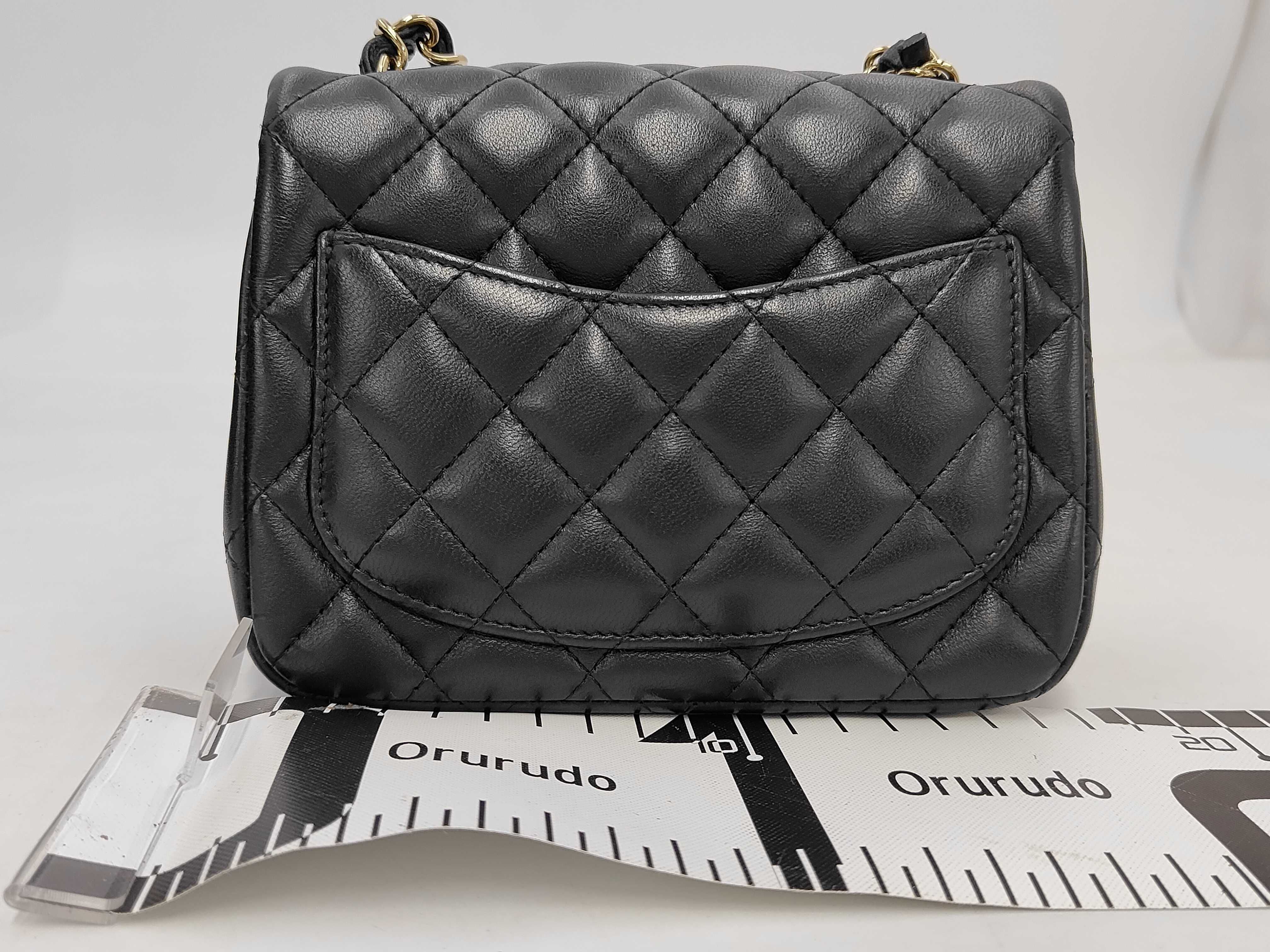 Mini Matelassé Chain Shoulder Bag, Lambskin, Black, Gold Hardware. — view 2