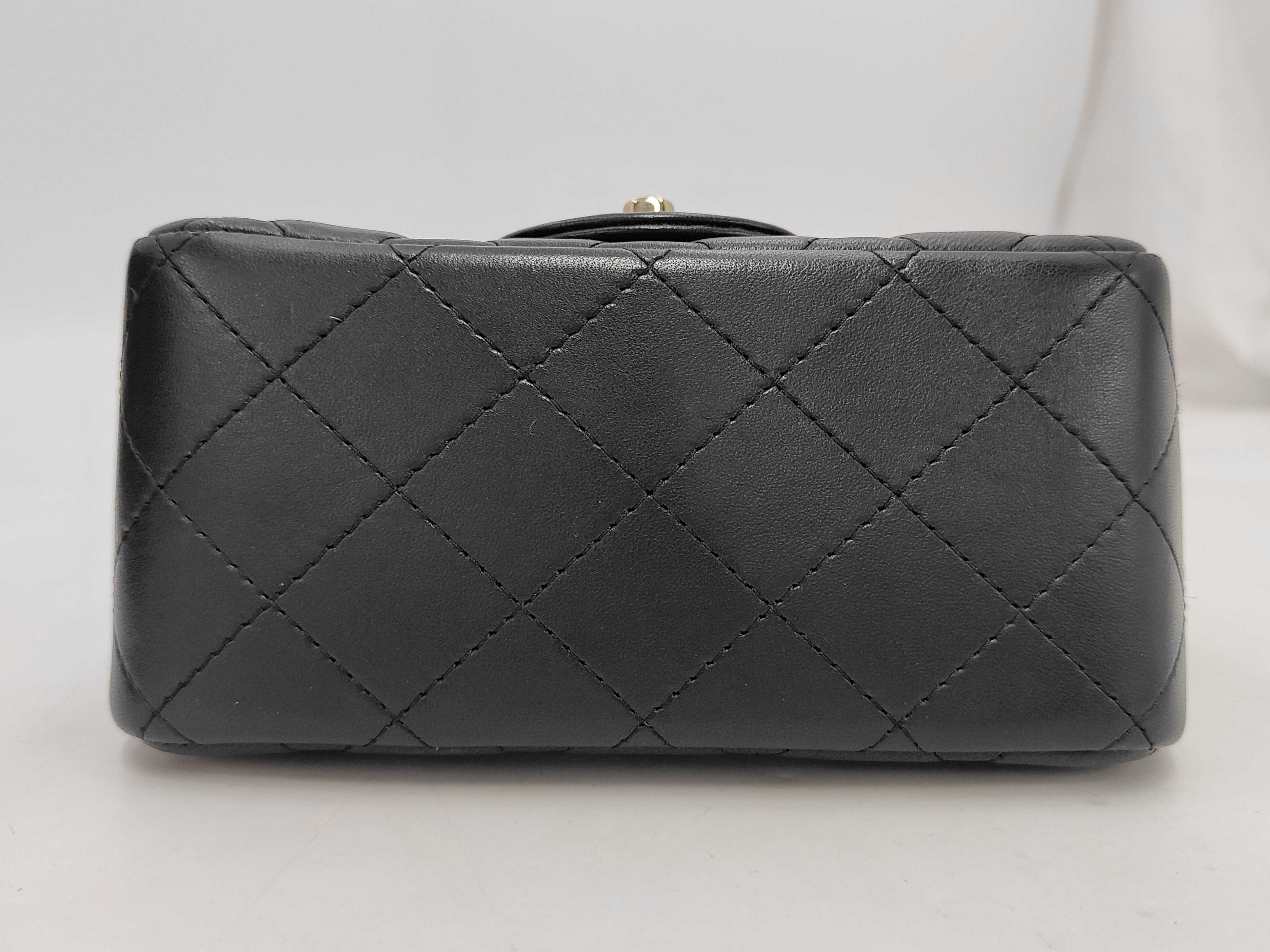 Mini Matelassé Chain Shoulder Bag, Lambskin, Black, Gold Hardware. — view 3