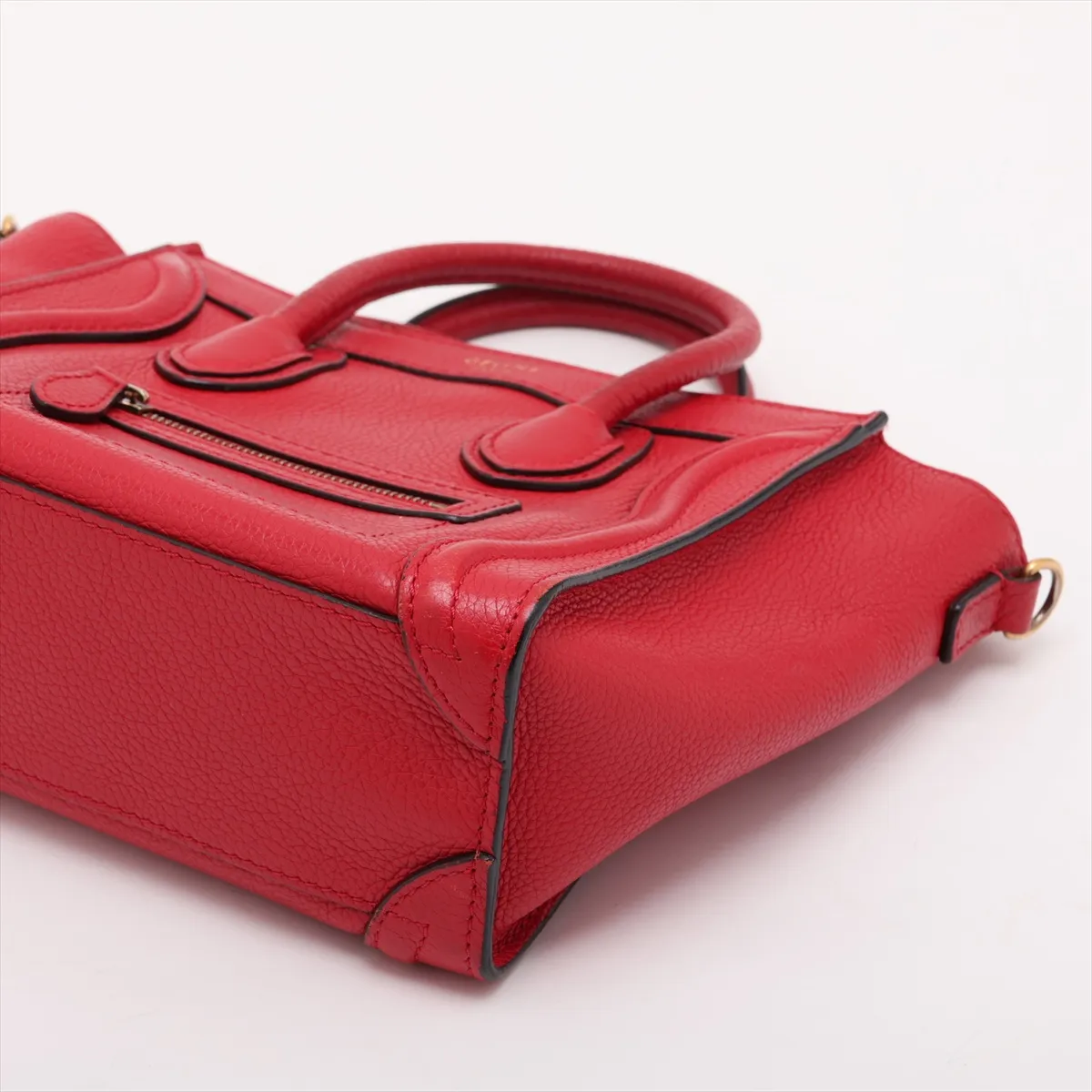 Luggage Nano Shopper Leather 2-Way Handbag, Red — view 3