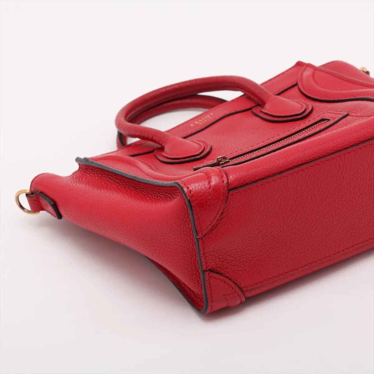 Luggage Nano Shopper Leather 2-Way Handbag, Red — view 4