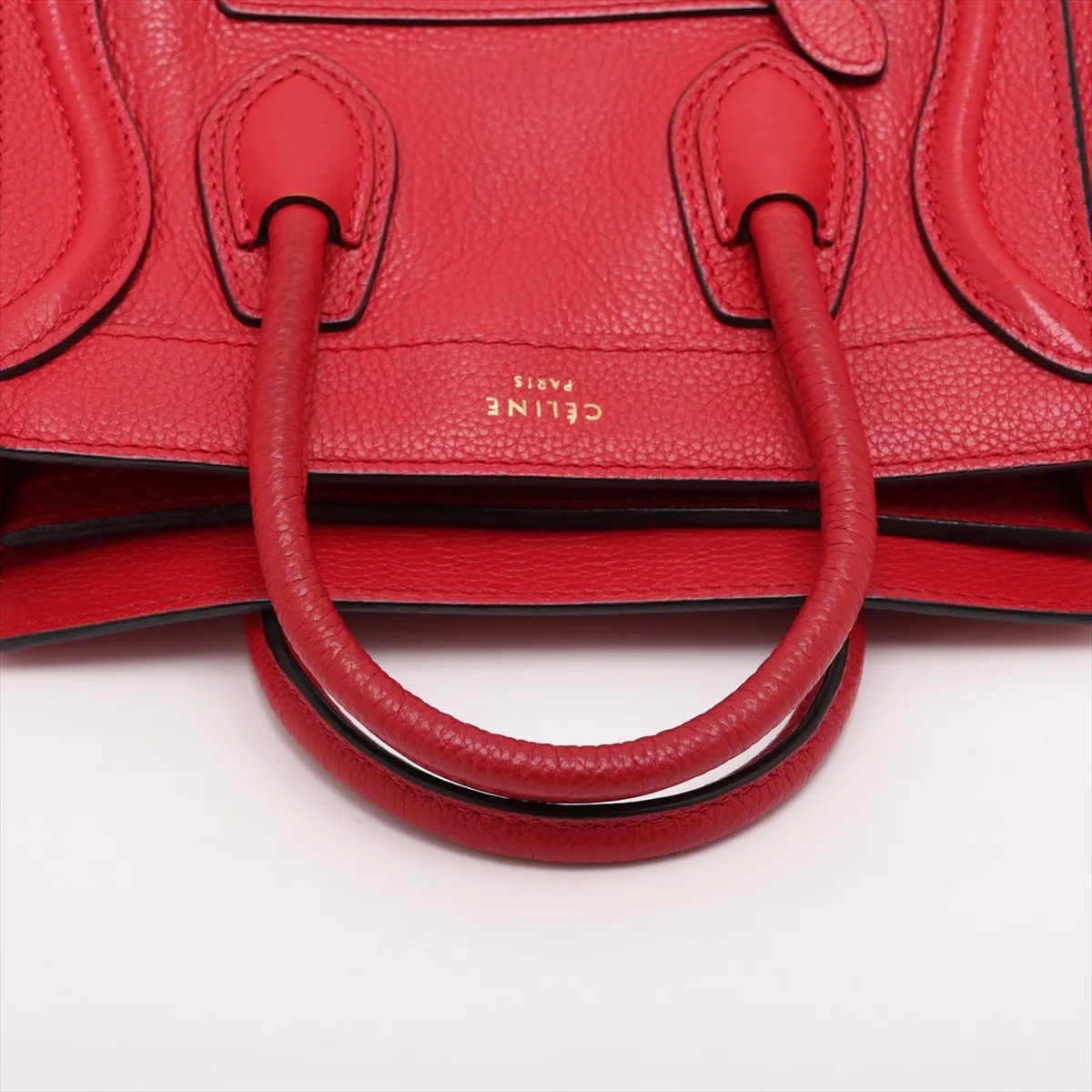 Luggage Nano Shopper Leather 2-Way Handbag, Red — view 5