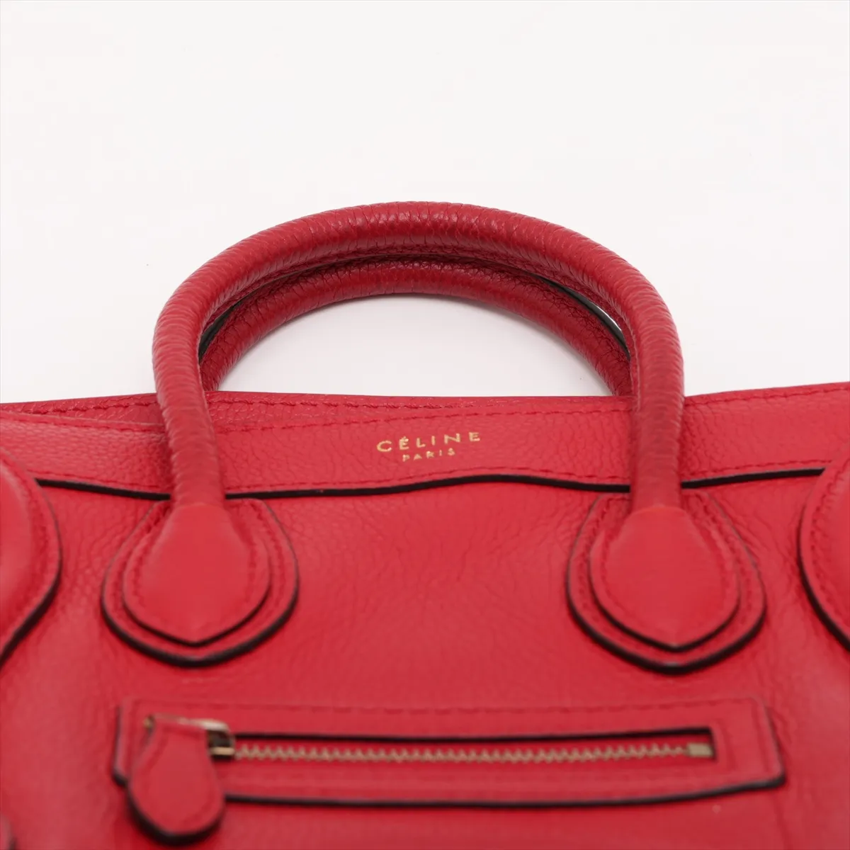 Luggage Nano Shopper Leather 2-Way Handbag, Red — view 6