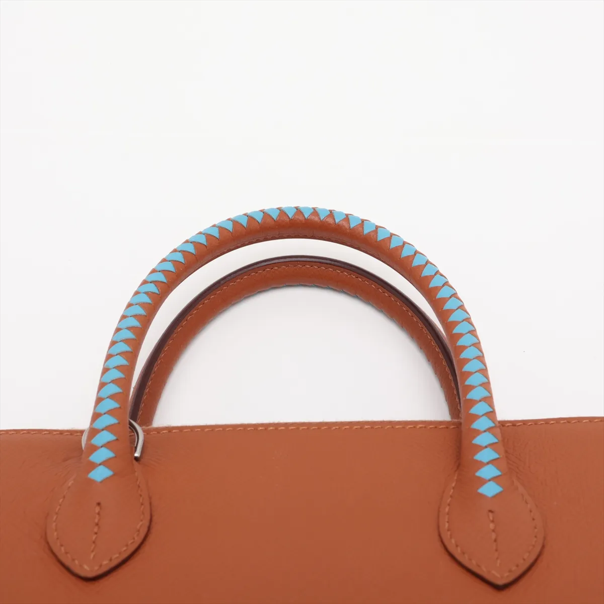 Hermès Bolide 1923 30 Tressage Veau Epsom Gold x Blue Nord Silver Hardware D:2019 — view 6