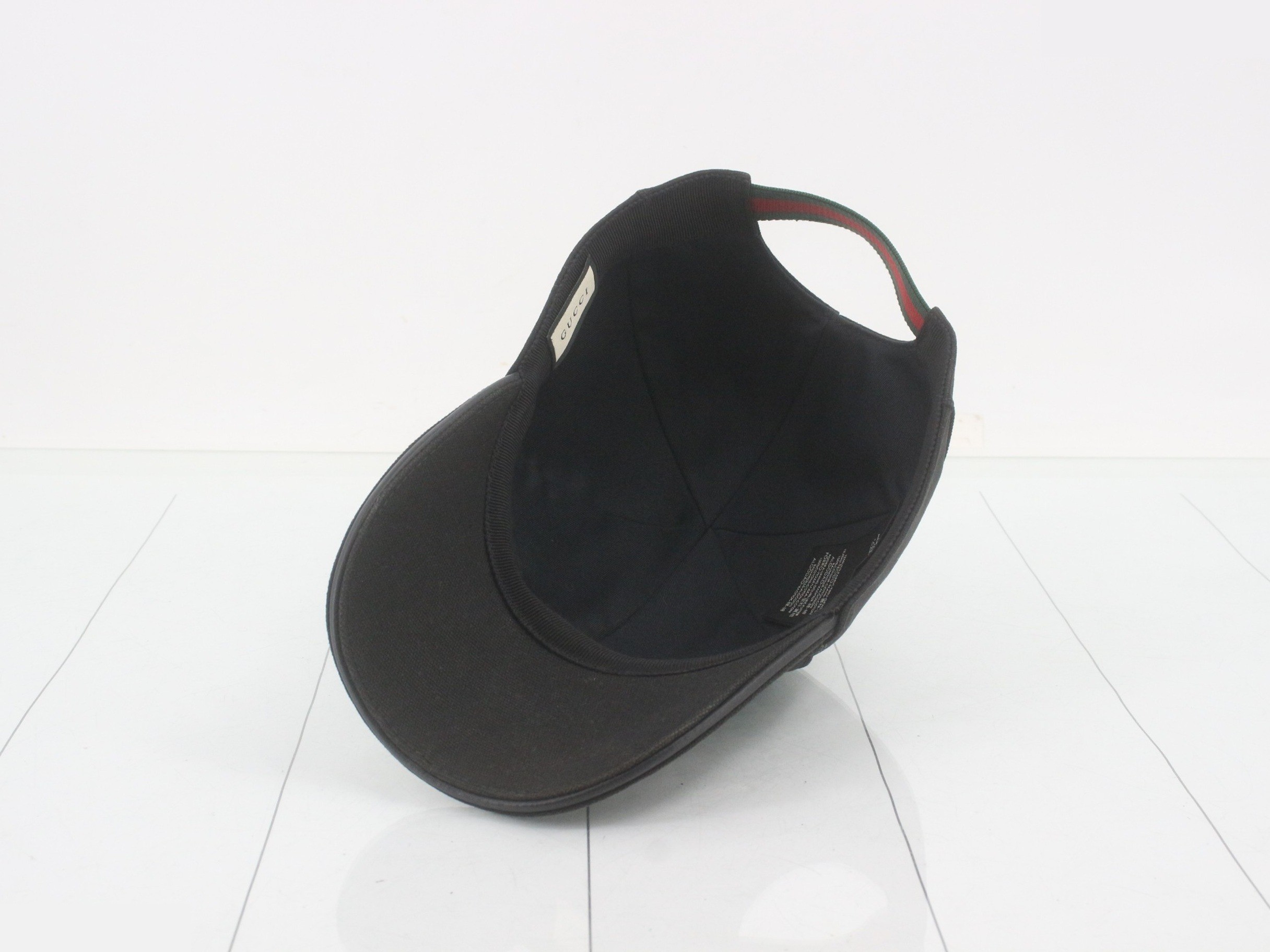 Interlocking G Embroidered Baseball Cap, Black — view 3